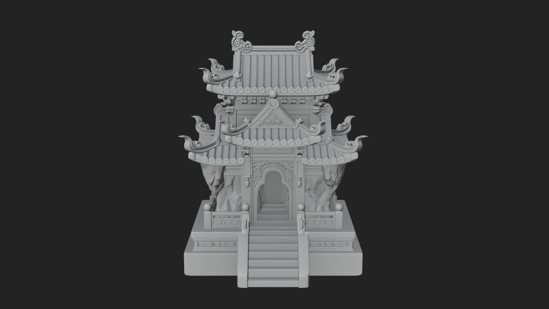 Tiered Pagoda Hall Temple Design 44 3D Print Model 3D Model