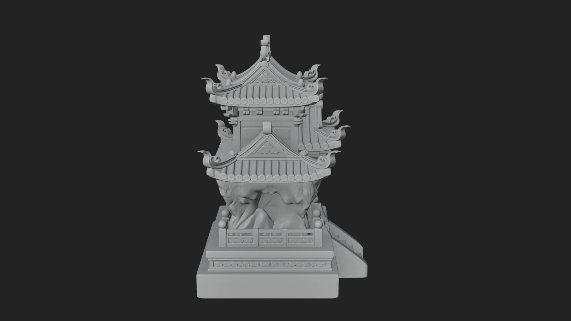 Tiered Pagoda Hall Temple Design 44 3D Print Model 3D Model