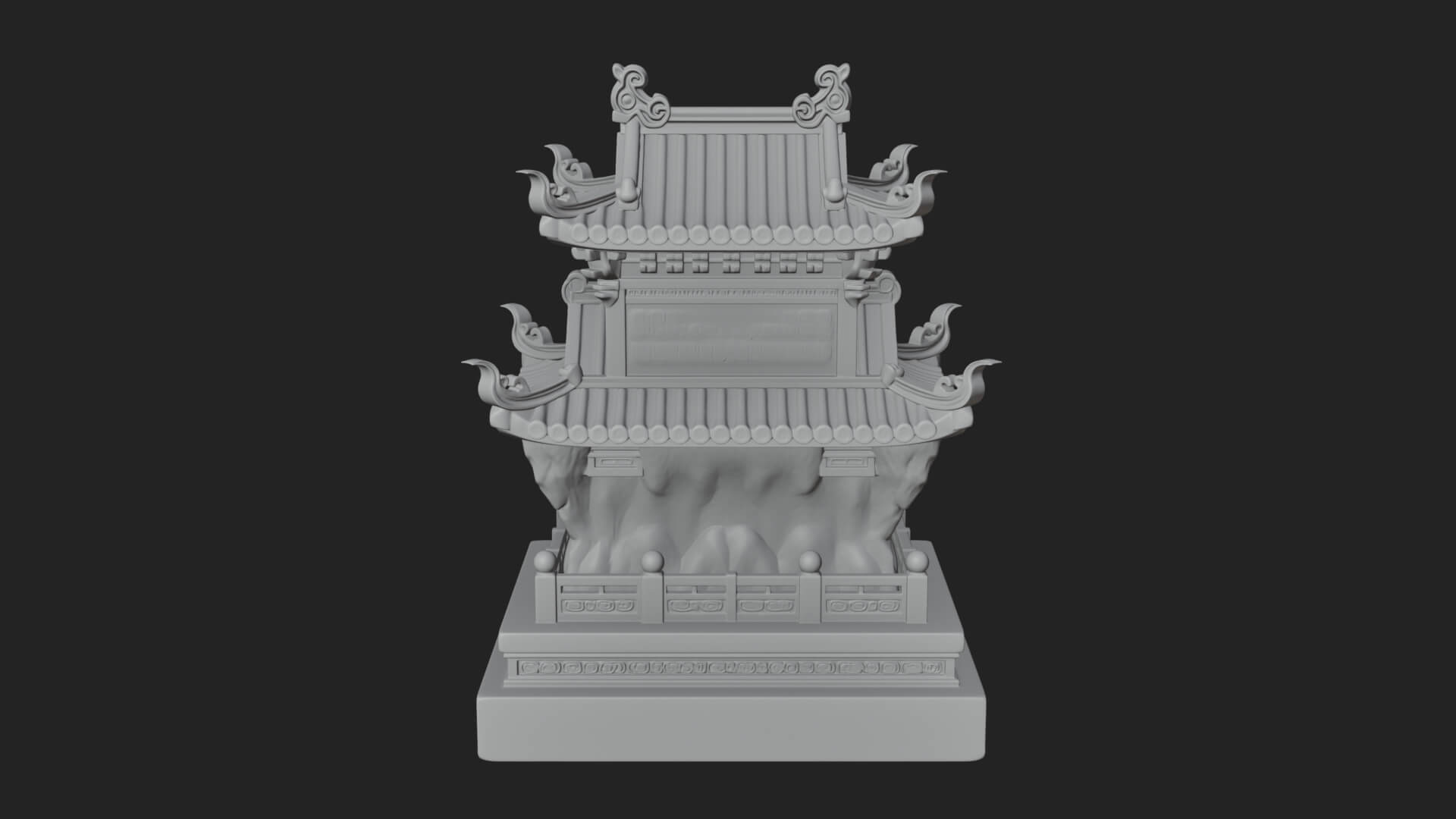 Tiered Pagoda Hall Temple Design 44 3D Print Model 3D Model