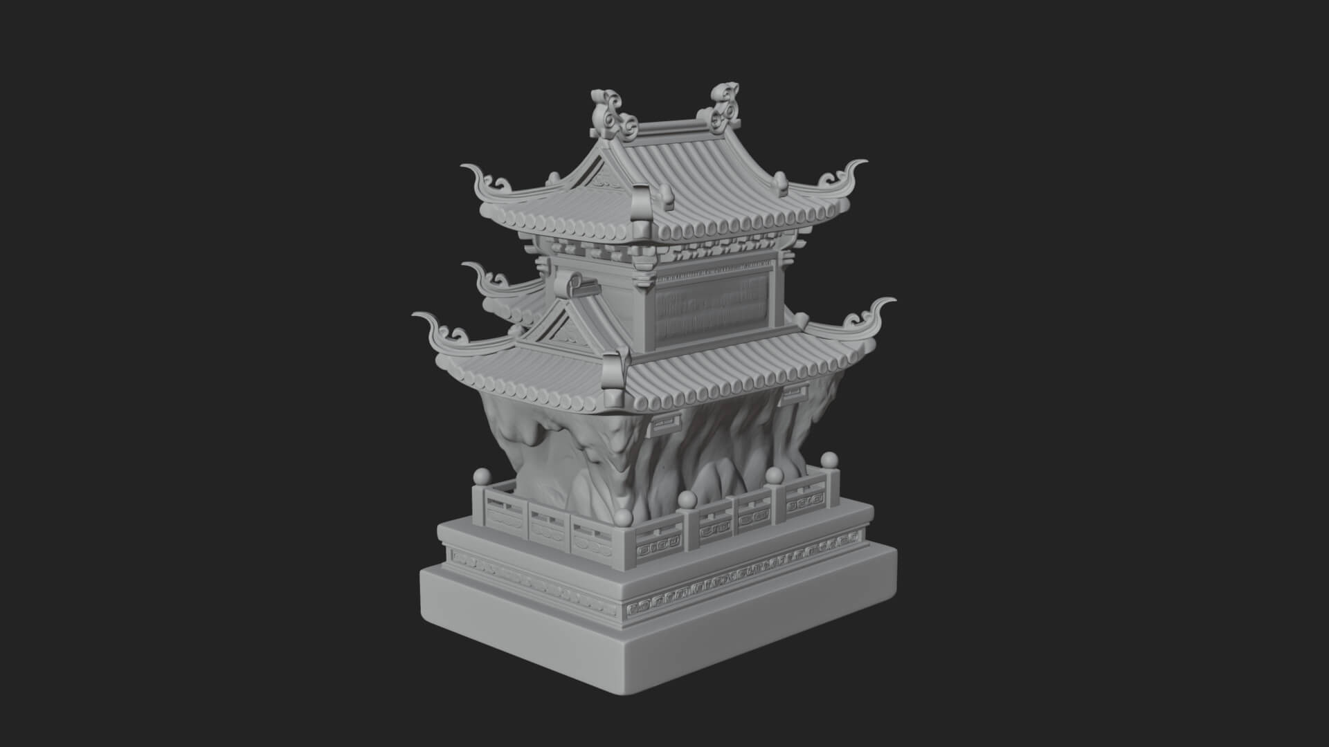 Tiered Pagoda Hall Temple Design 44 3D Print Model 3D Model