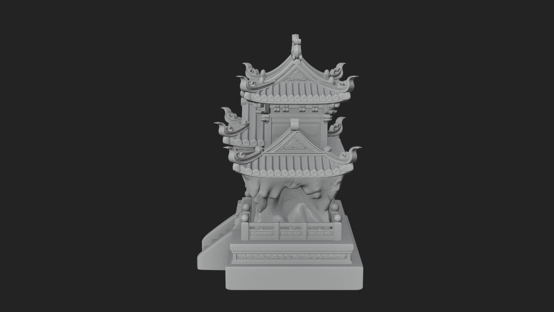 Tiered Pagoda Hall Temple Design 44 3D Print Model 3D Model