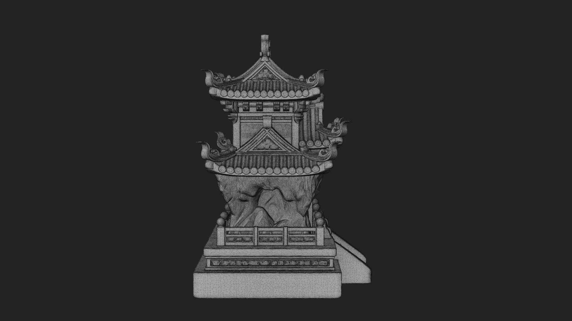 Tiered Pagoda Hall Temple Design 44 3D Print Model 3D Model