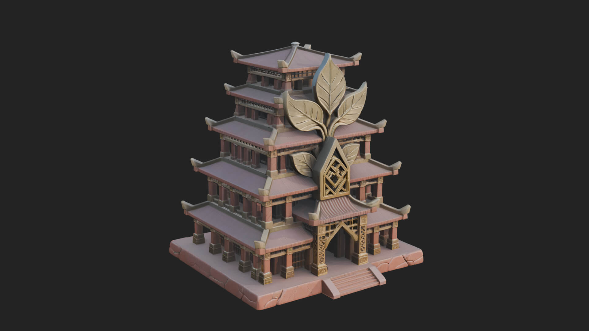 Tiered Pagoda Hall Temple Design 45 3D Print Model 3D Model