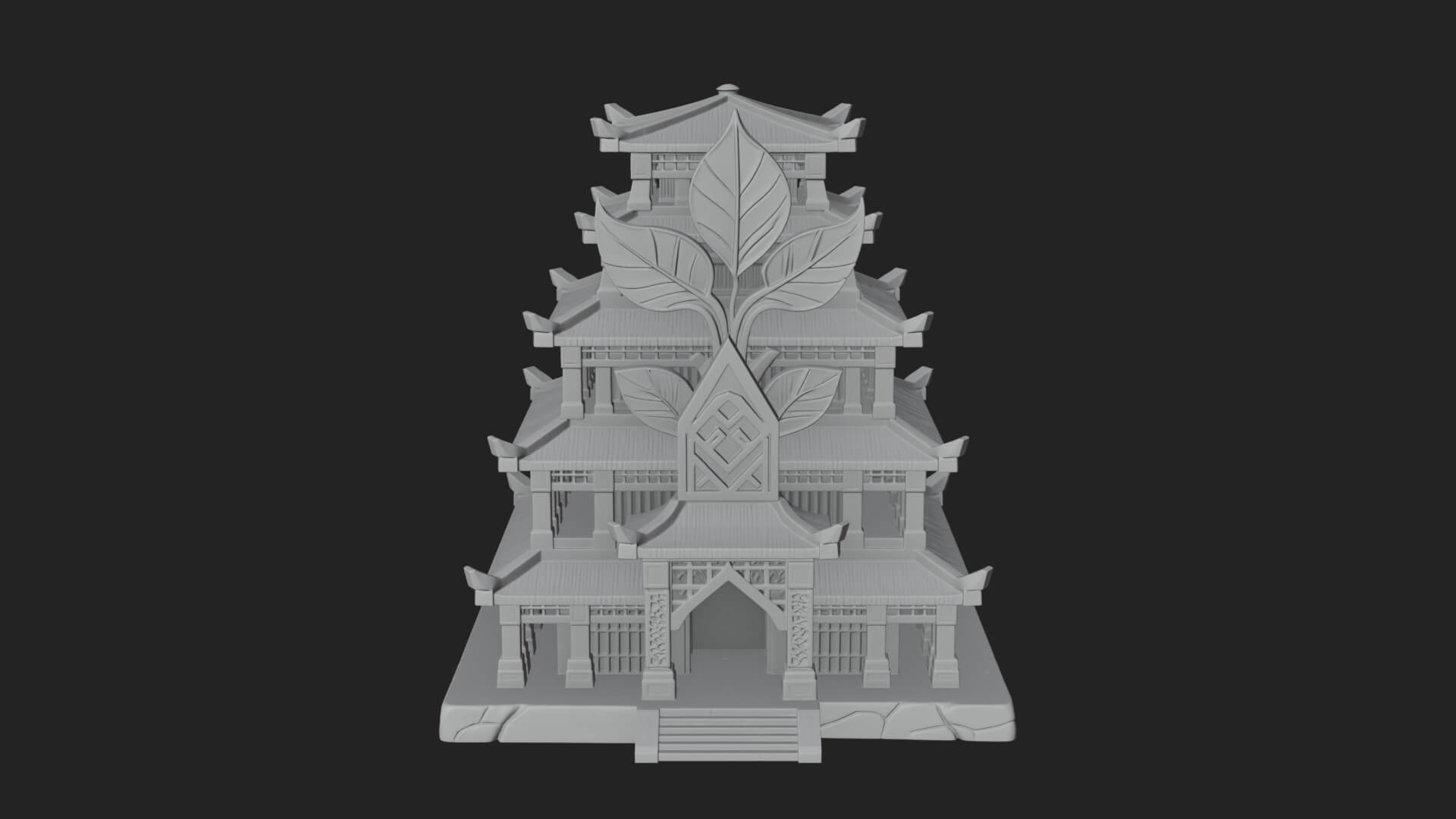 Tiered Pagoda Hall Temple Design 45 3D Print Model 3D Model