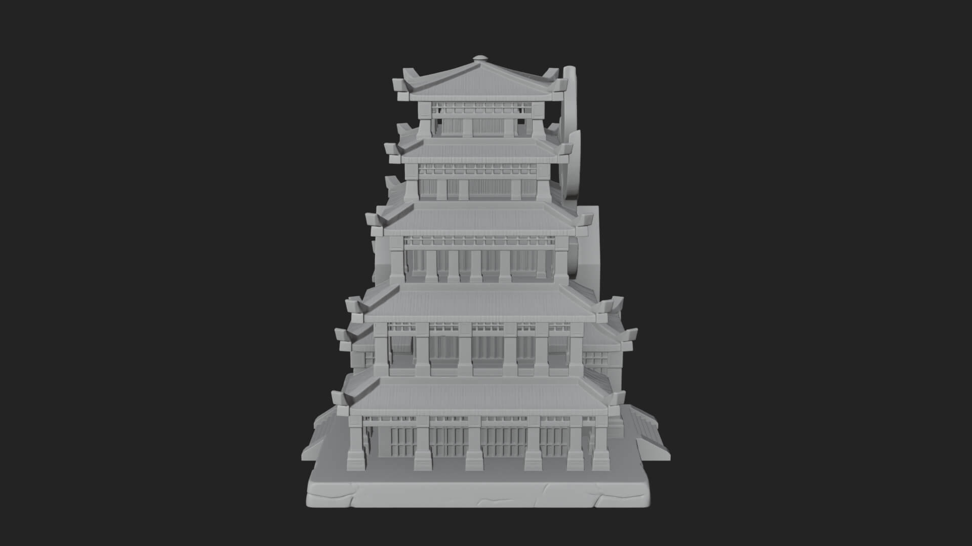 Tiered Pagoda Hall Temple Design 45 3D Print Model 3D Model