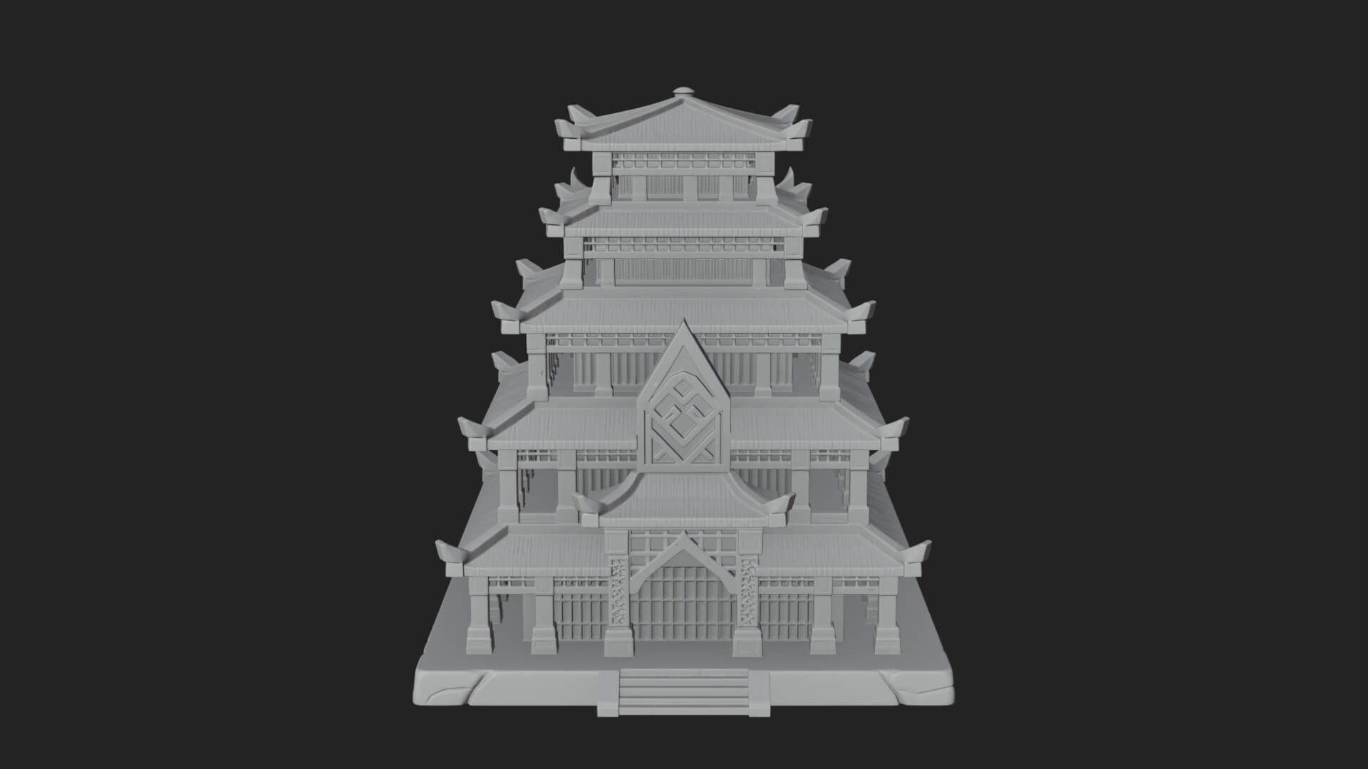 Tiered Pagoda Hall Temple Design 45 3D Print Model 3D Model