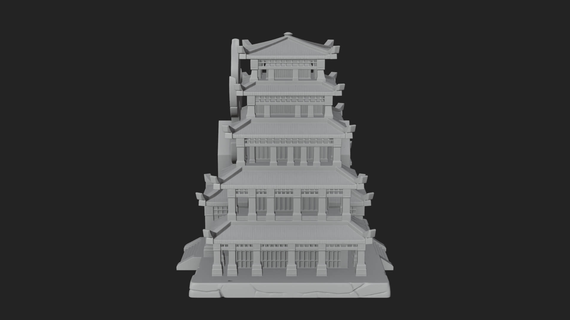 Tiered Pagoda Hall Temple Design 45 3D Print Model 3D Model