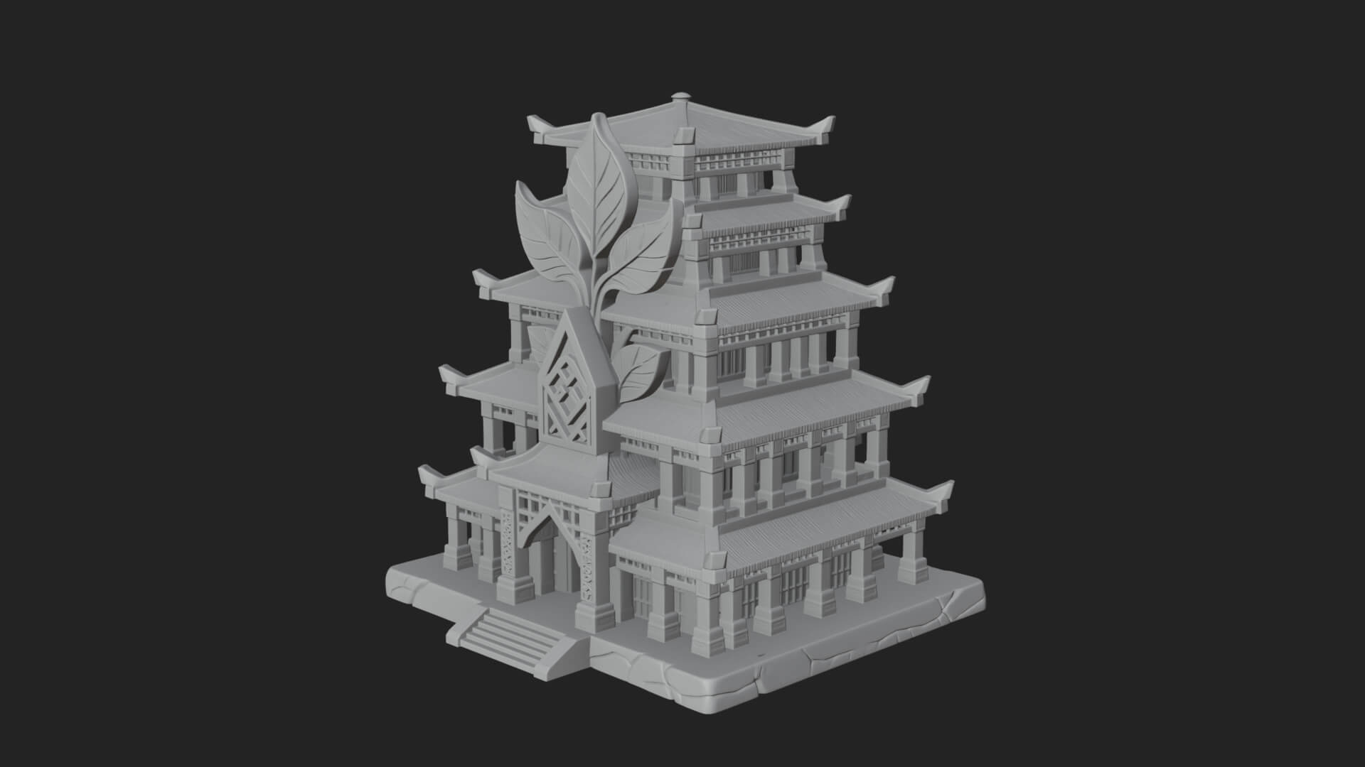 Tiered Pagoda Hall Temple Design 45 3D Print Model 3D Model