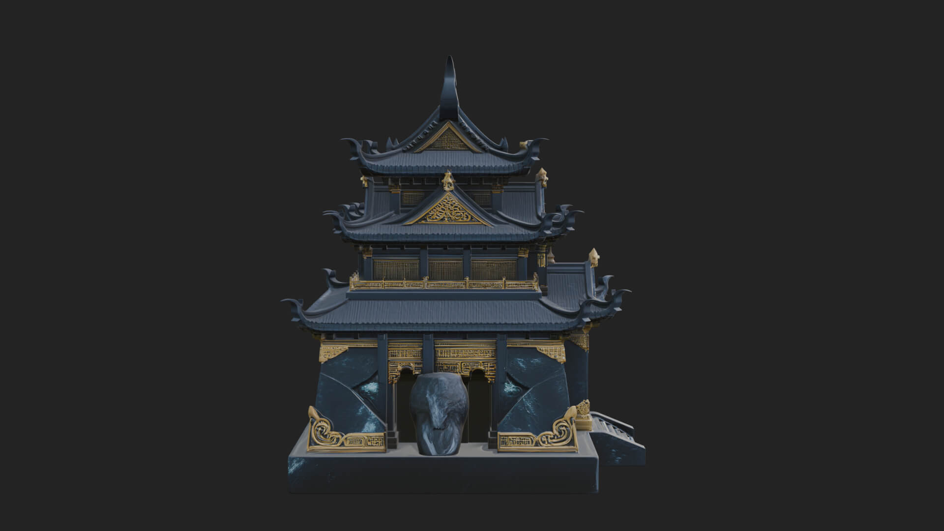 Tiered Pagoda Hall Temple Design 46 3D Print Model 3D Model