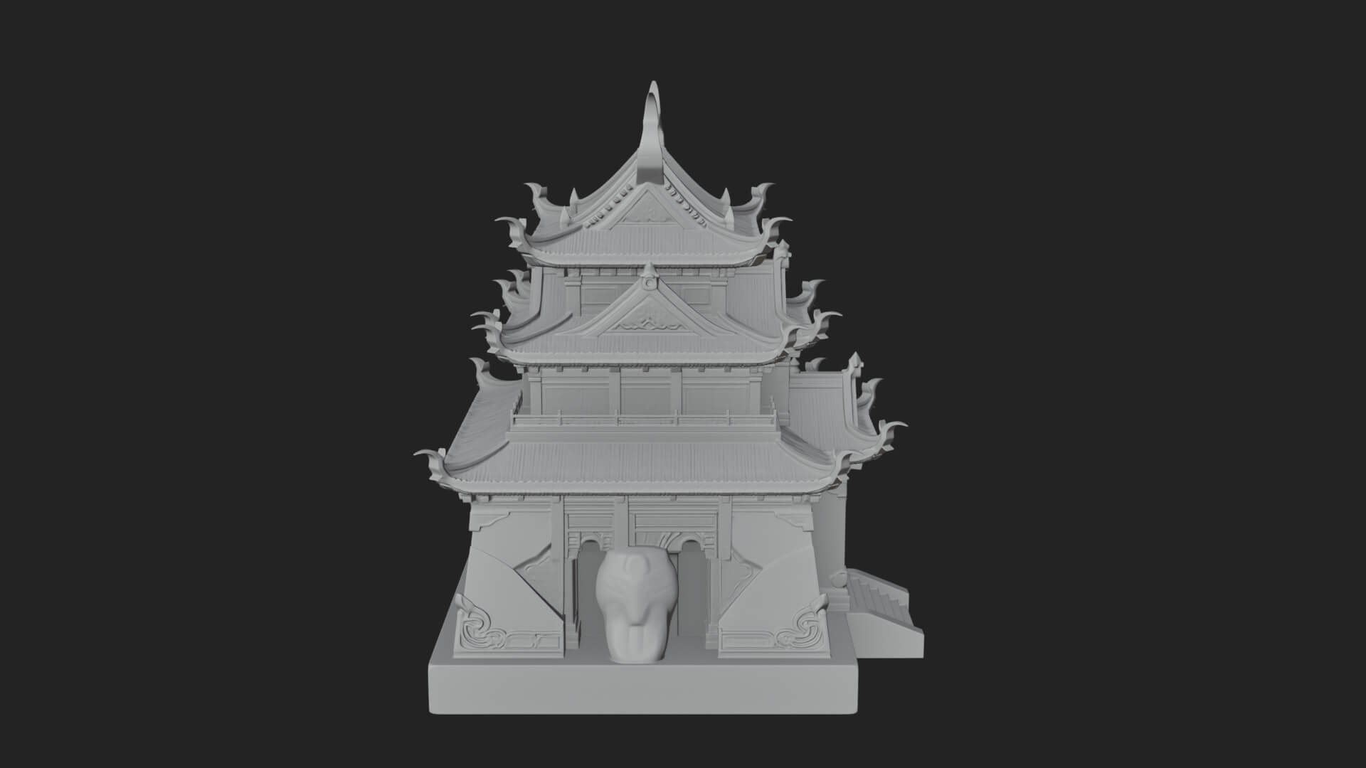 Tiered Pagoda Hall Temple Design 46 3D Print Model 3D Model