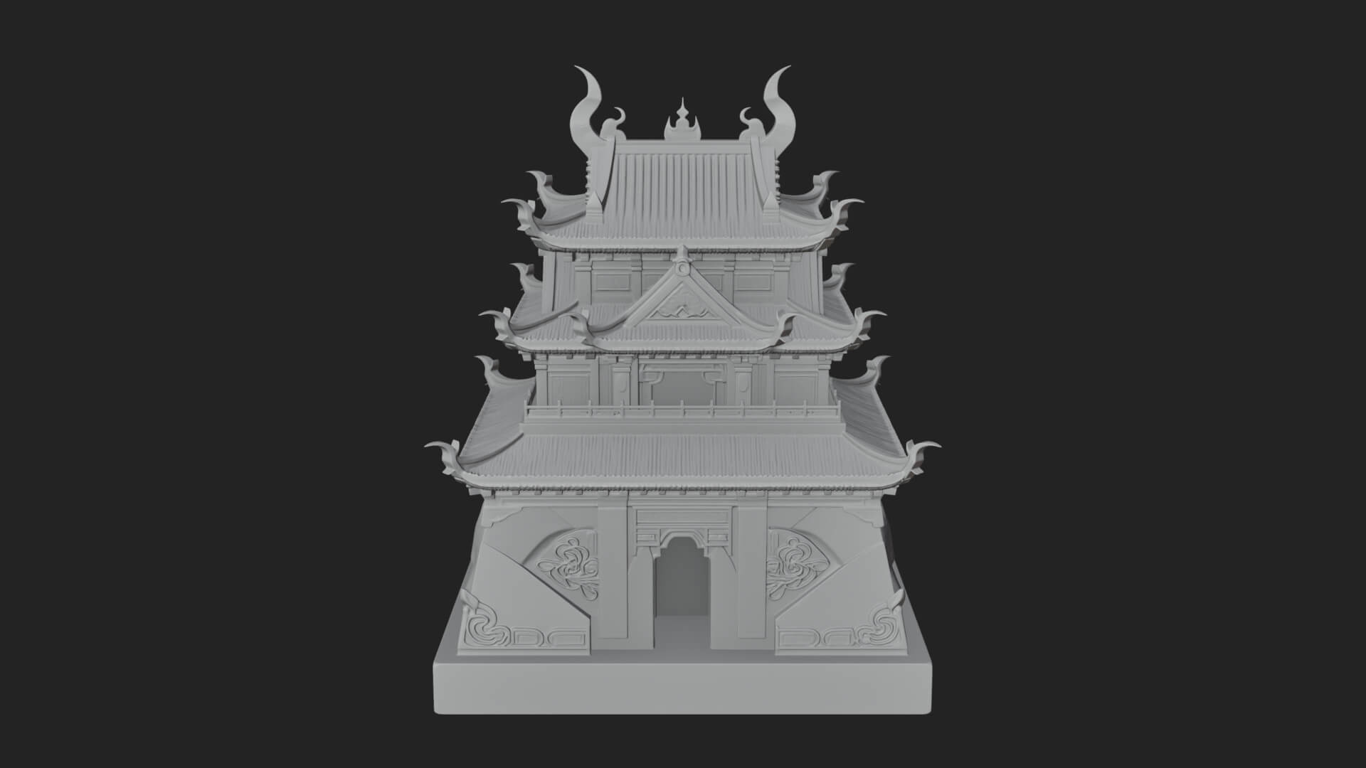 Tiered Pagoda Hall Temple Design 46 3D Print Model 3D Model
