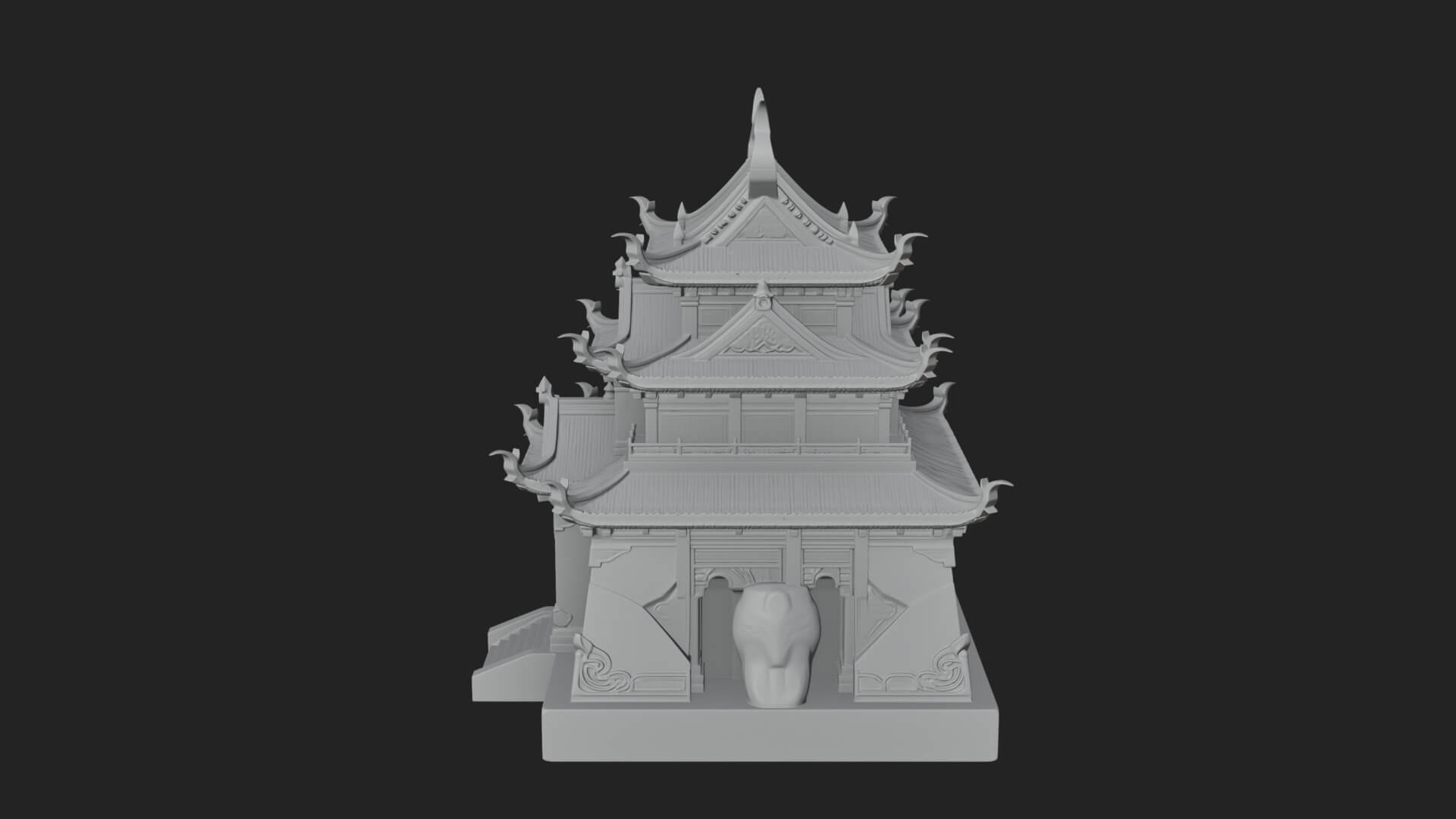 Tiered Pagoda Hall Temple Design 46 3D Print Model 3D Model