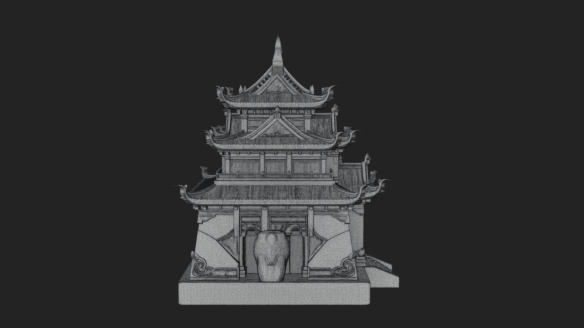 Tiered Pagoda Hall Temple Design 46 3D Print Model 3D Model