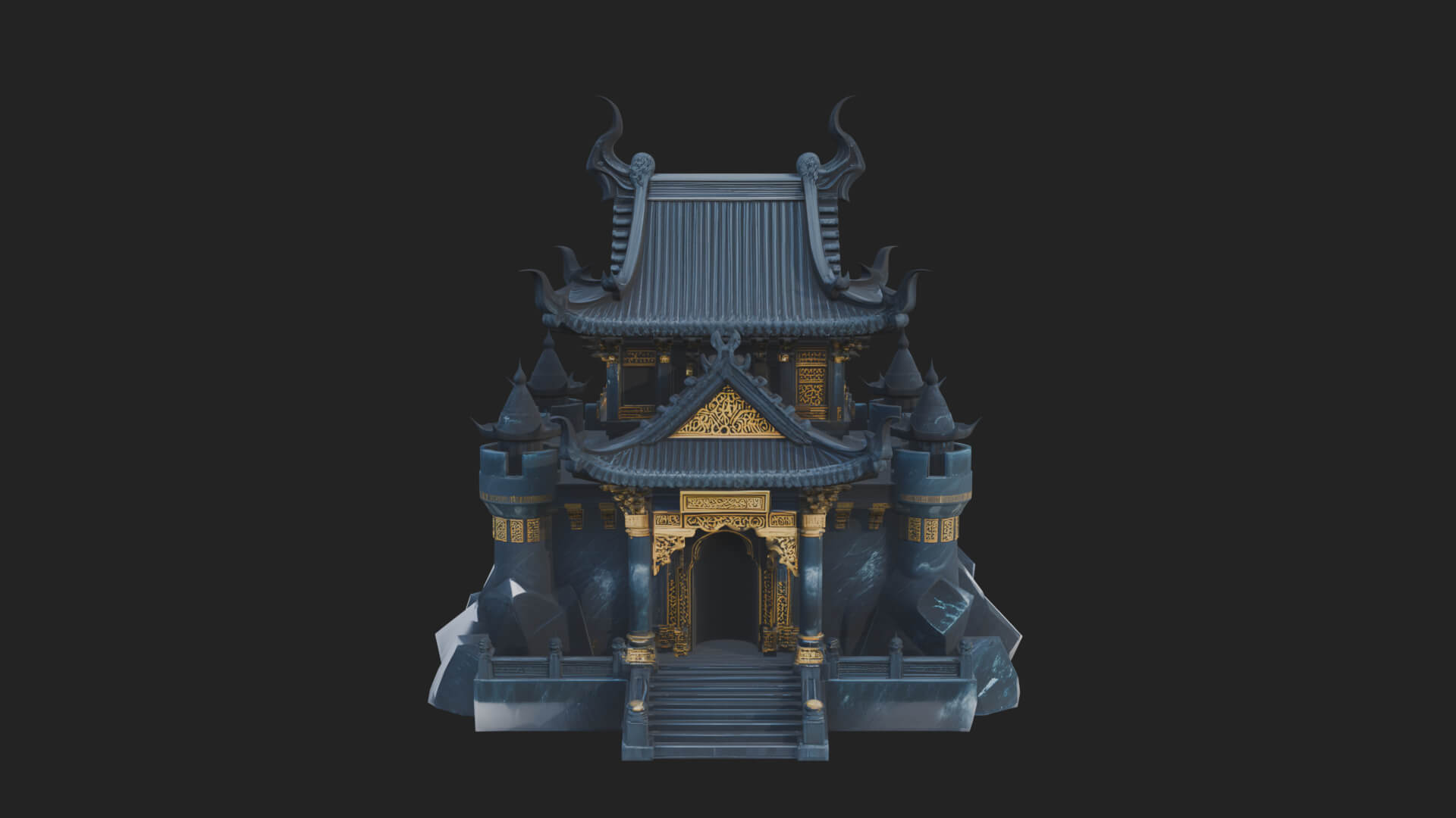 Tiered Pagoda Hall Temple Design 47 3D Print Model 3D Model