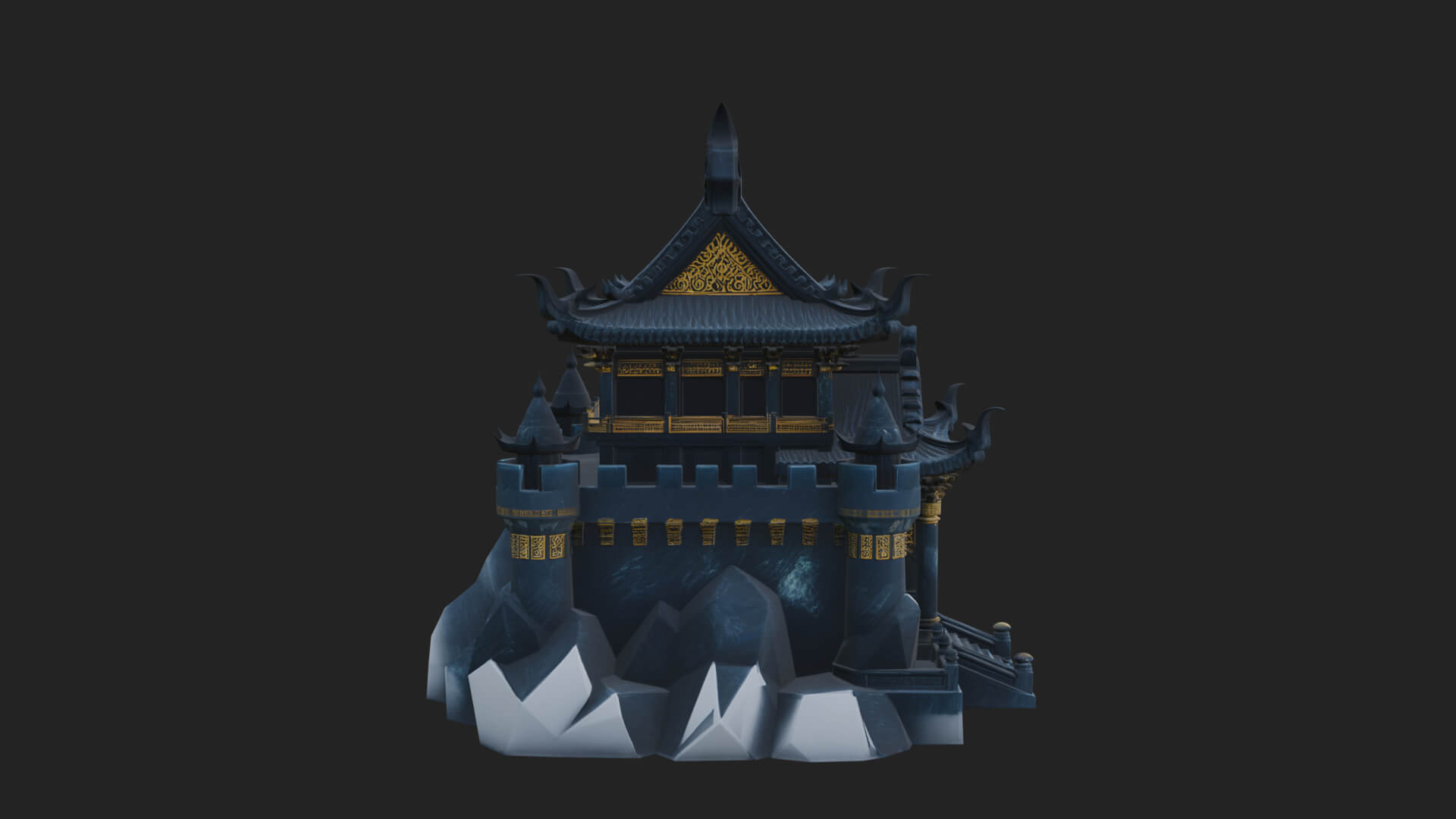 Tiered Pagoda Hall Temple Design 47 3D Print Model 3D Model