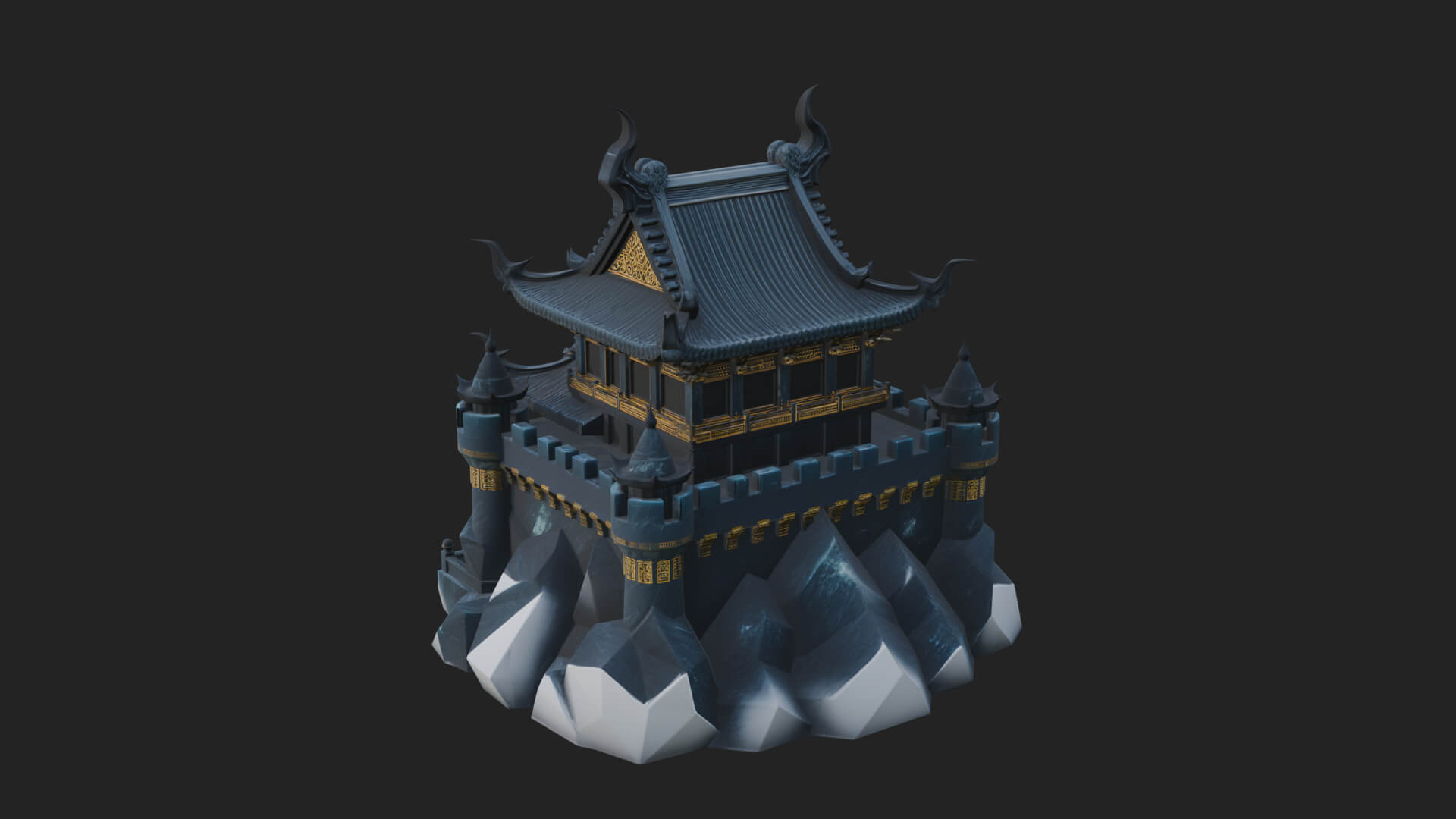 Tiered Pagoda Hall Temple Design 47 3D Print Model 3D Model