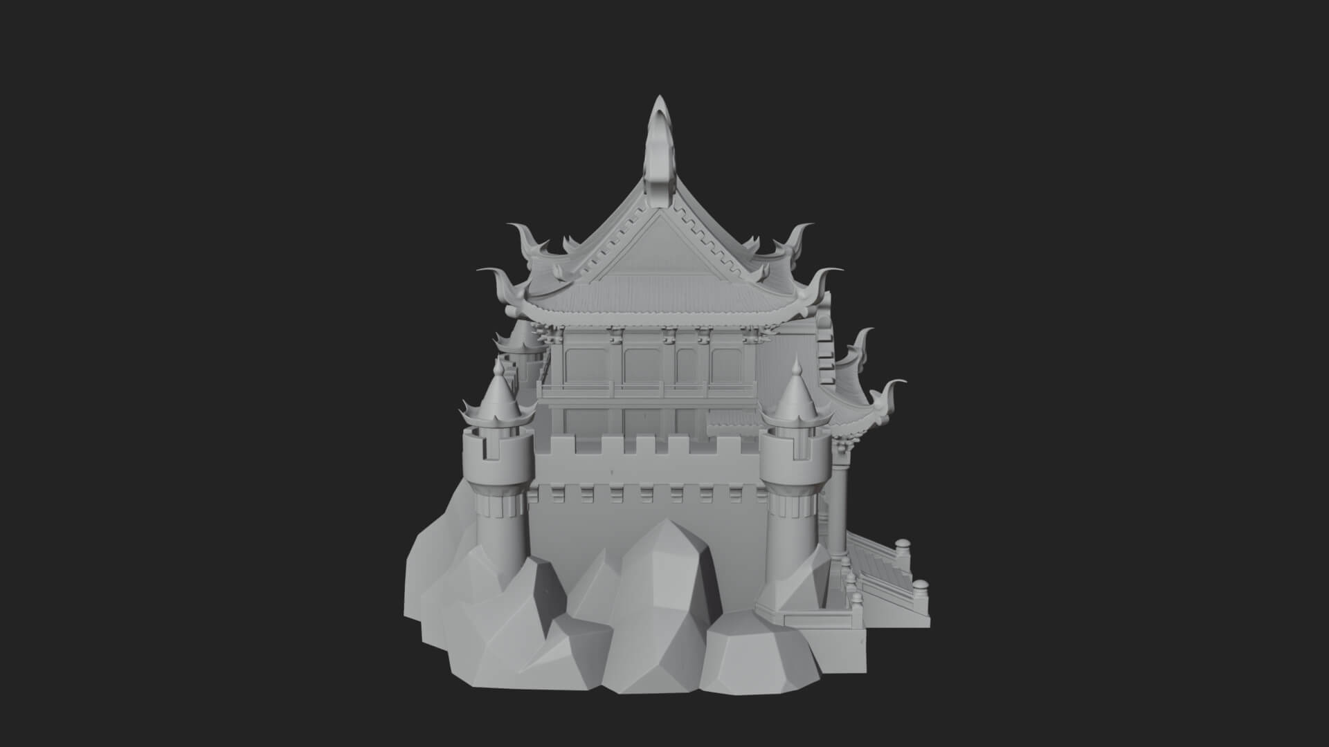 Tiered Pagoda Hall Temple Design 47 3D Print Model 3D Model