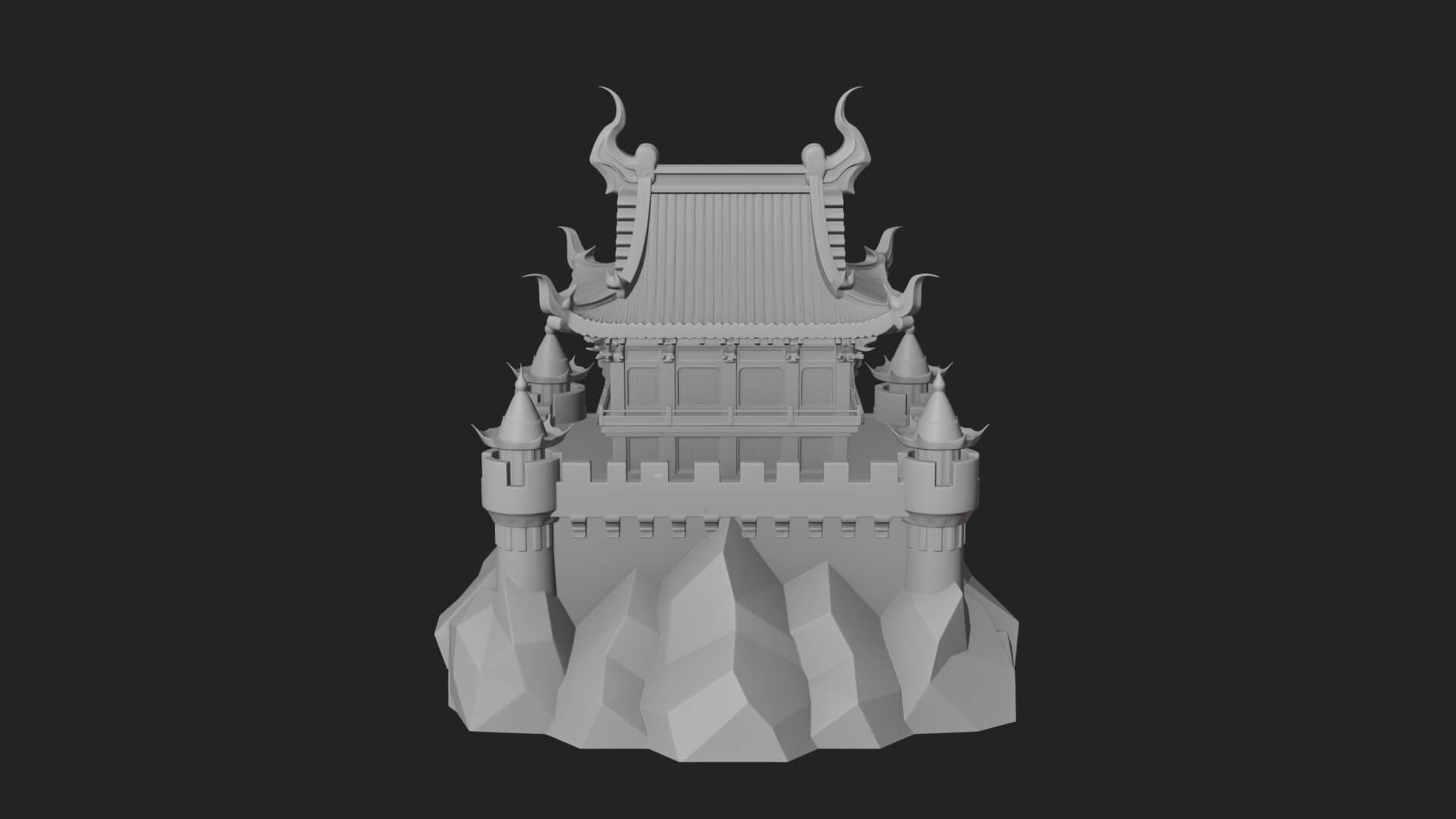 Tiered Pagoda Hall Temple Design 47 3D Print Model 3D Model
