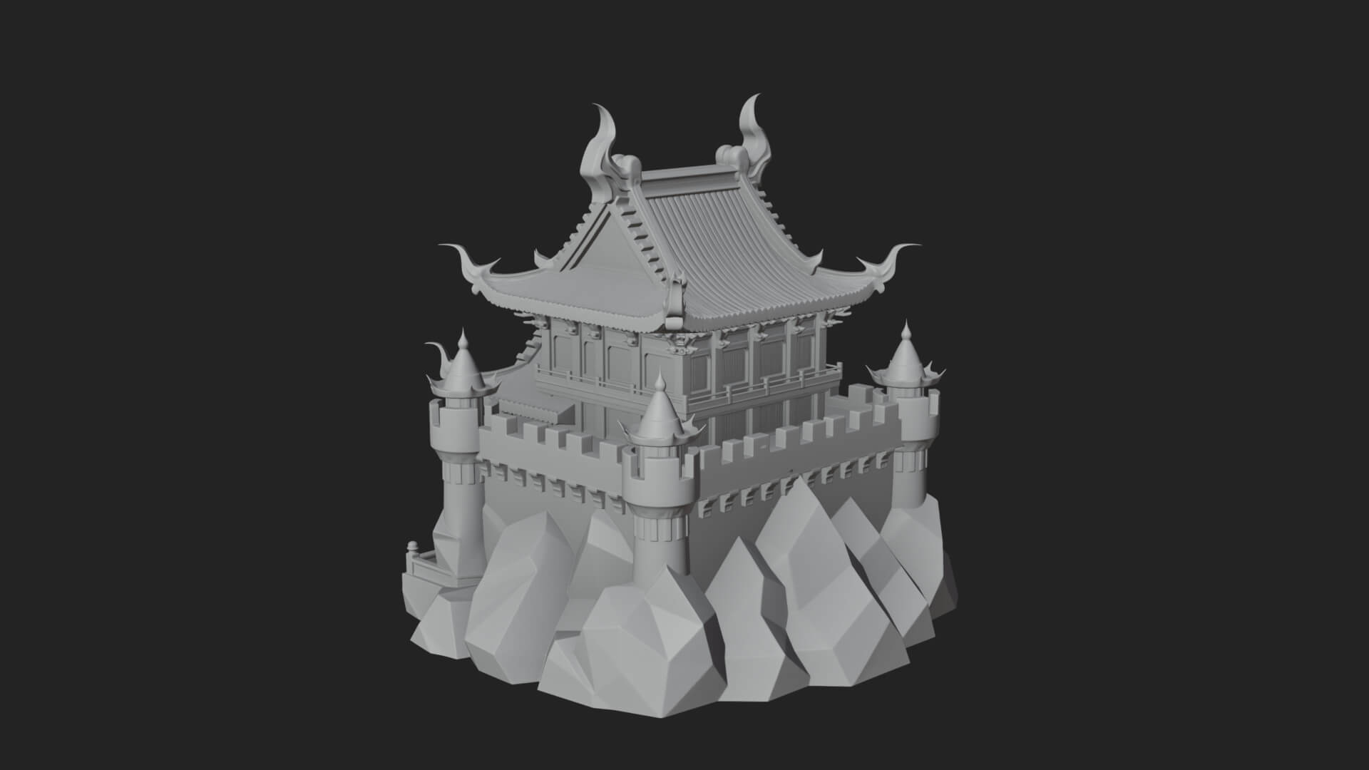 Tiered Pagoda Hall Temple Design 47 3D Print Model 3D Model