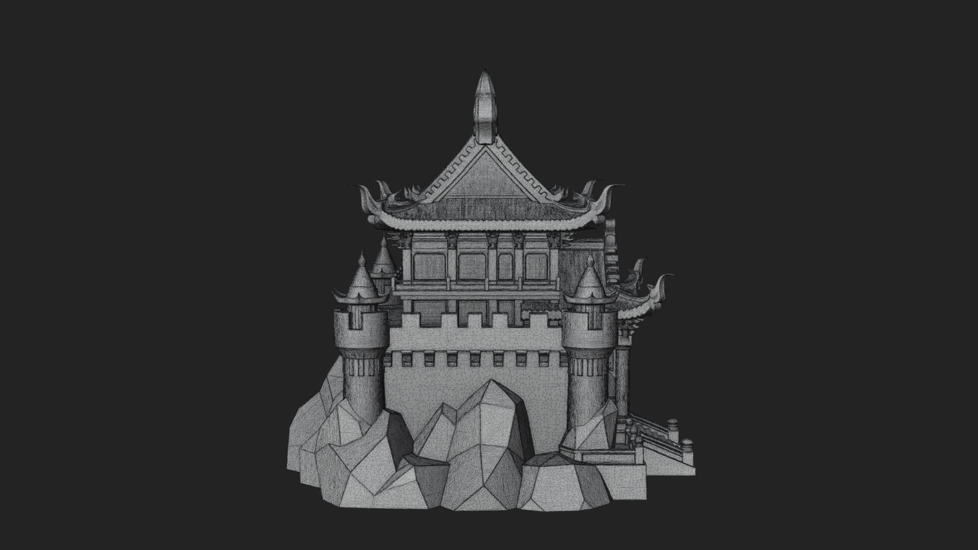 Tiered Pagoda Hall Temple Design 47 3D Print Model 3D Model