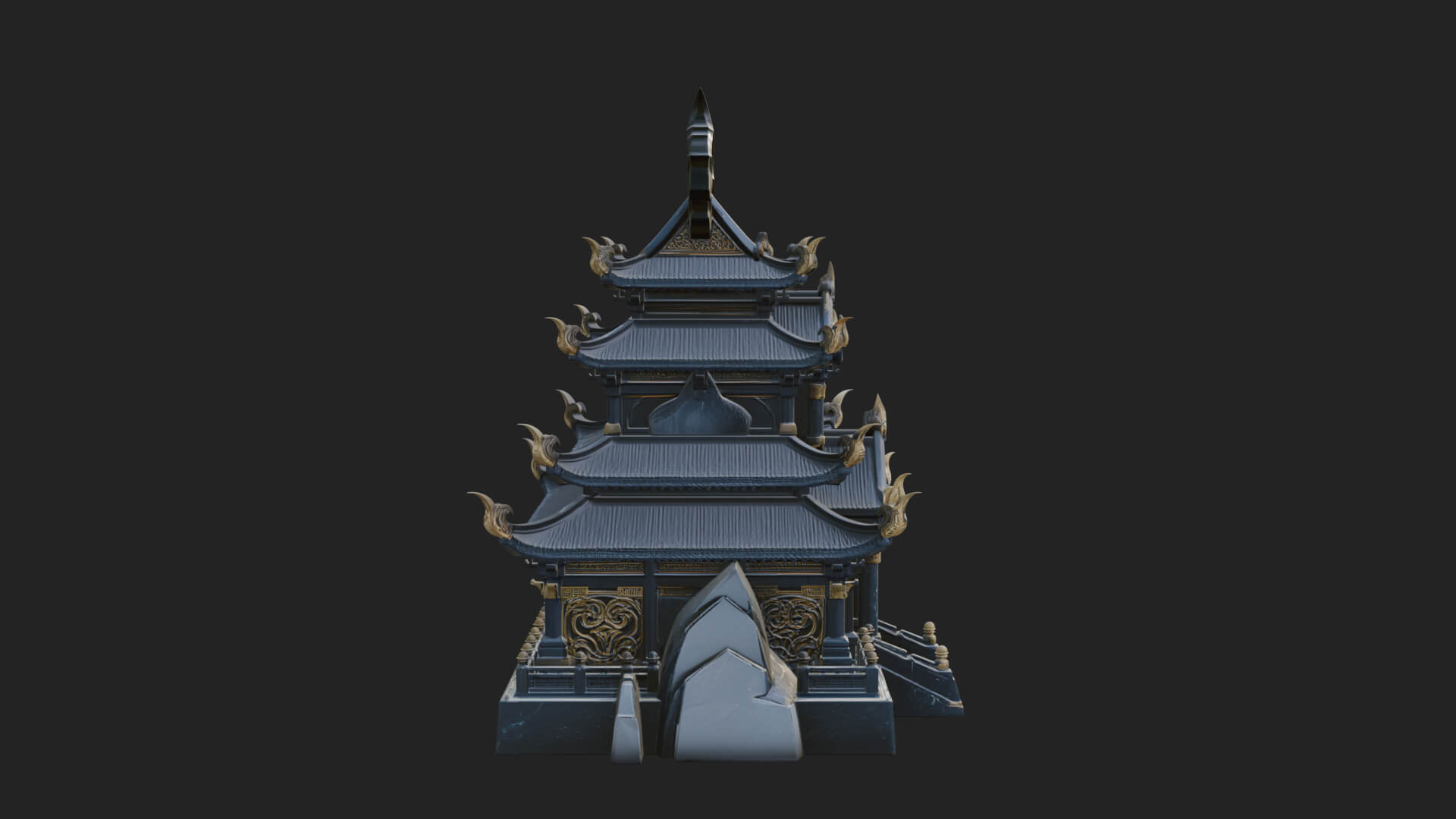 Tiered Pagoda Hall Temple Design 48 3D Print Model 3D Model