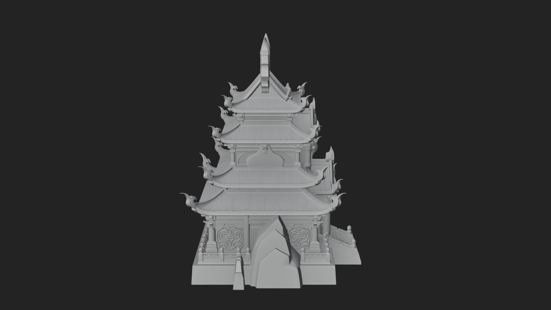 Tiered Pagoda Hall Temple Design 48 3D Print Model 3D Model