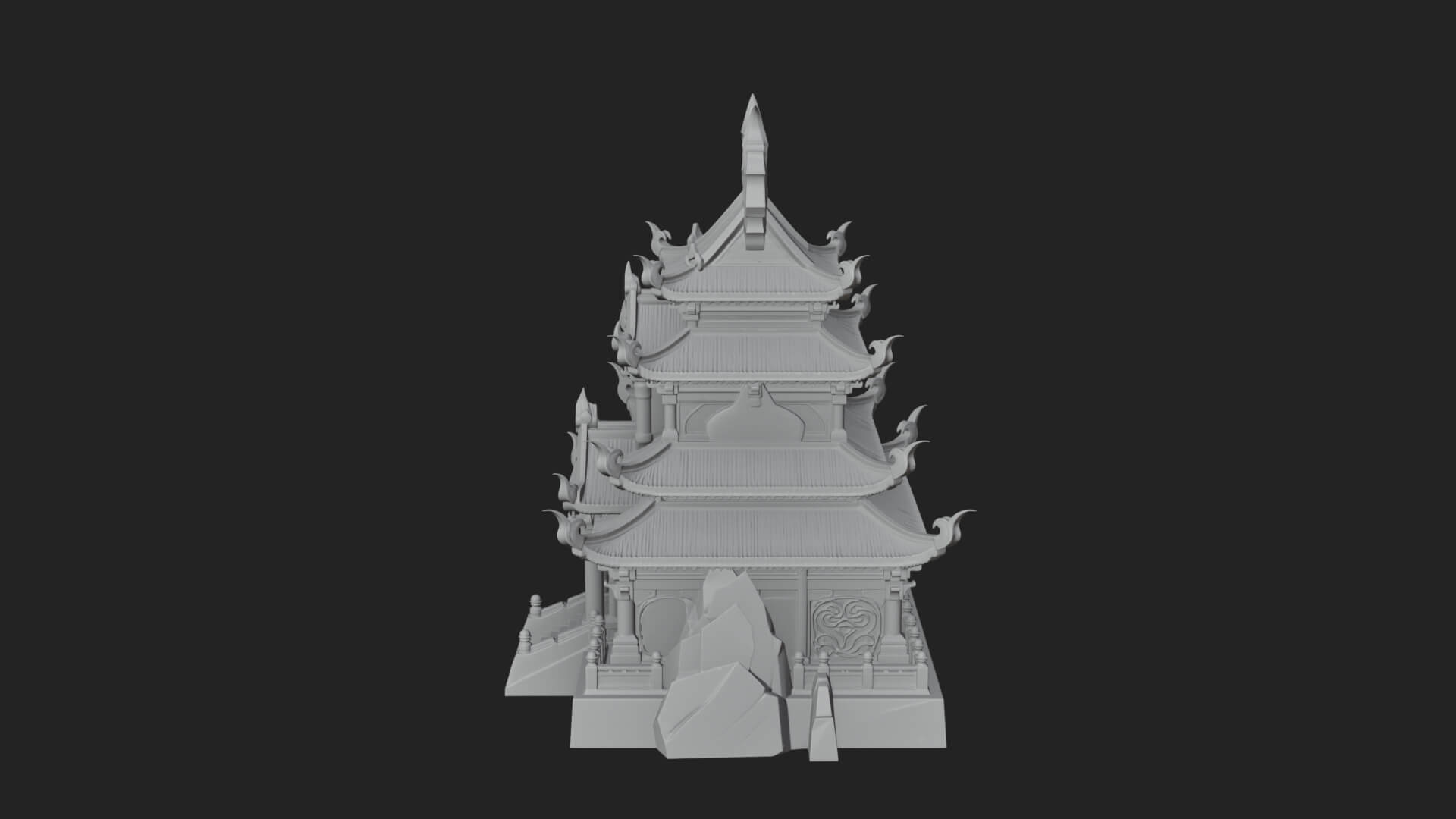 Tiered Pagoda Hall Temple Design 48 3D Print Model 3D Model