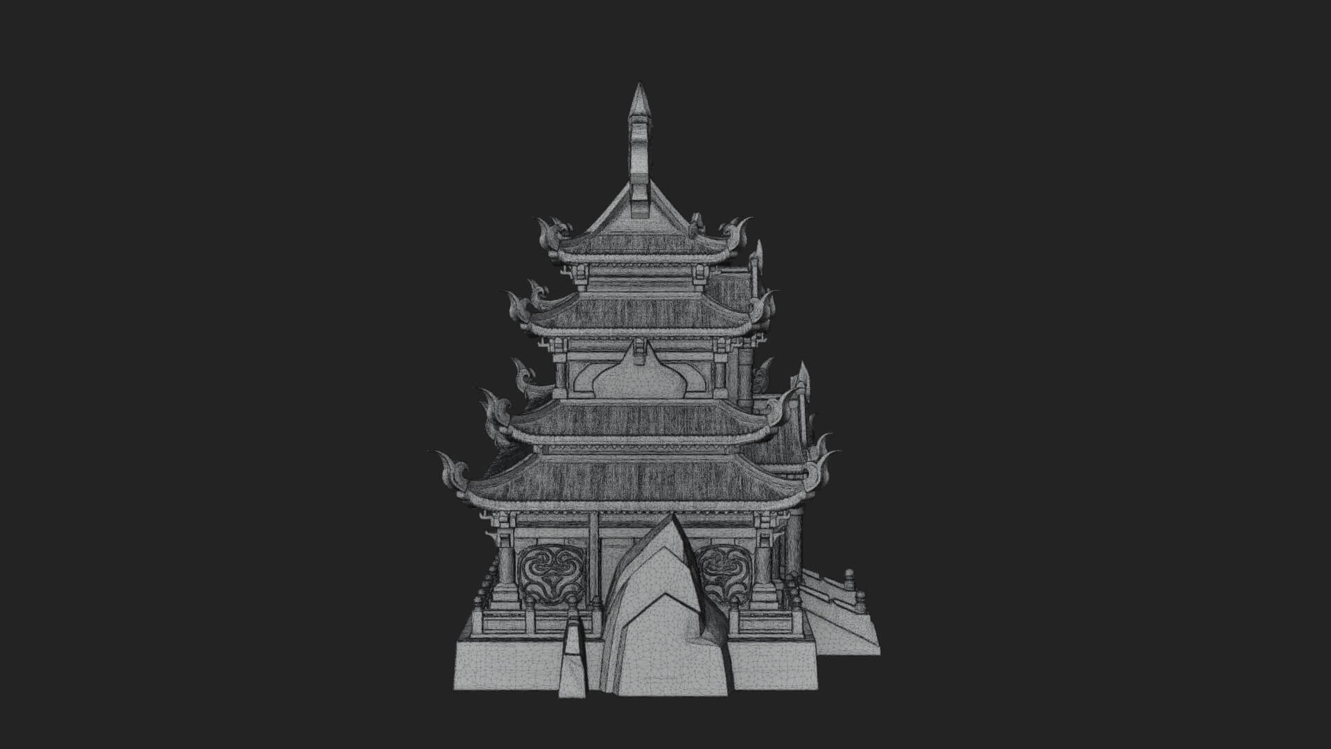 Tiered Pagoda Hall Temple Design 48 3D Print Model 3D Model