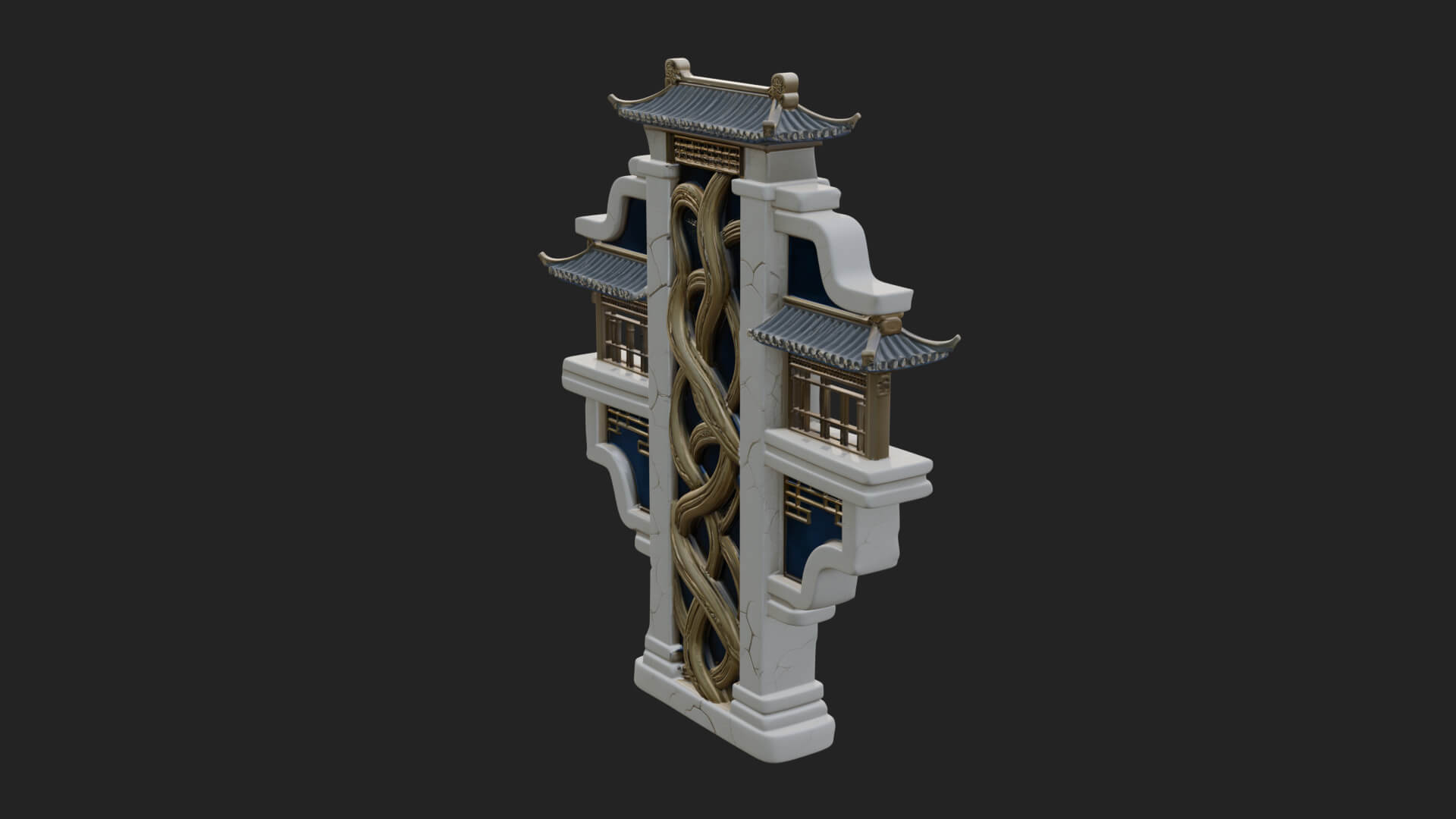 Tiered Pagoda Hall Temple Design 5 3D Print Model 3D Model