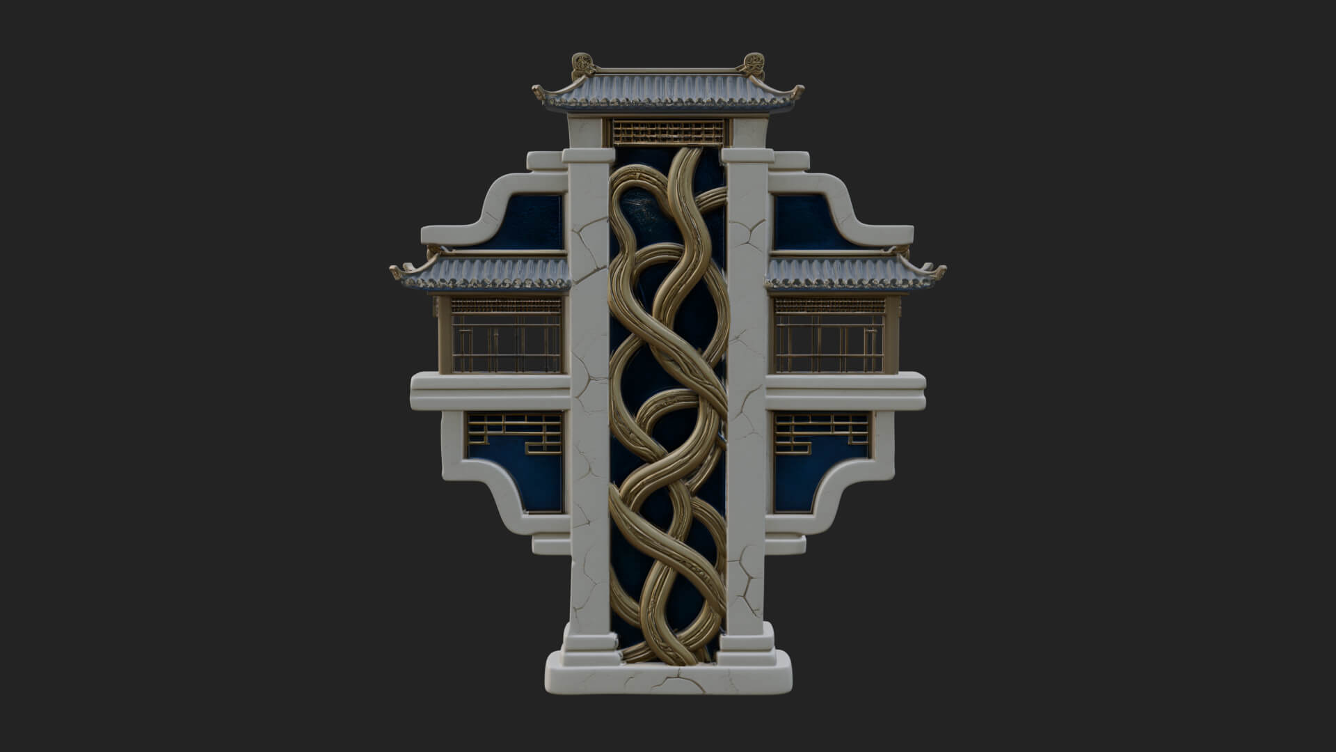 Tiered Pagoda Hall Temple Design 5 3D Print Model 3D Model