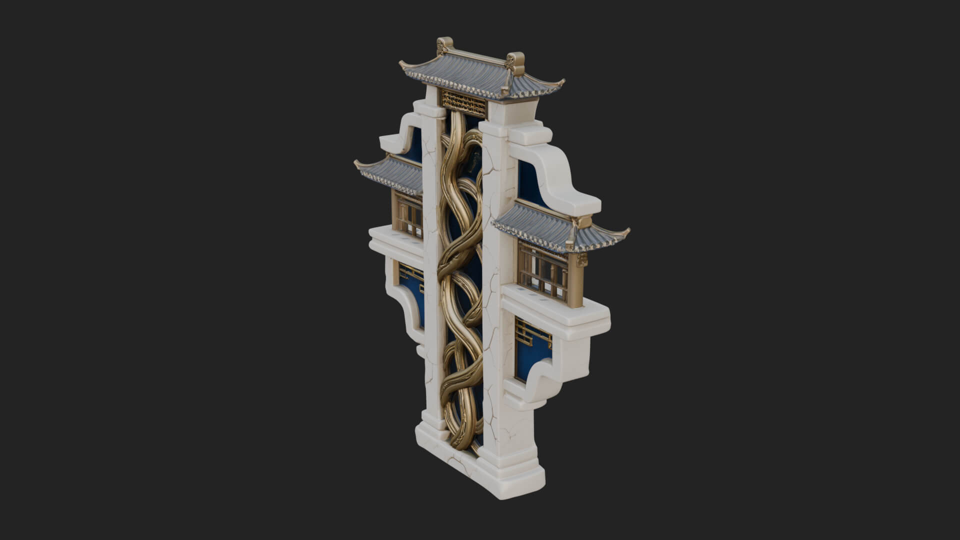 Tiered Pagoda Hall Temple Design 5 3D Print Model 3D Model