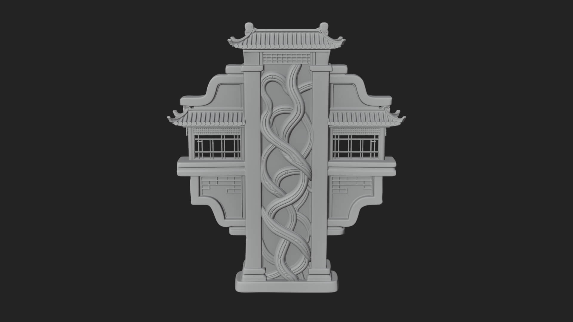 Tiered Pagoda Hall Temple Design 5 3D Print Model 3D Model