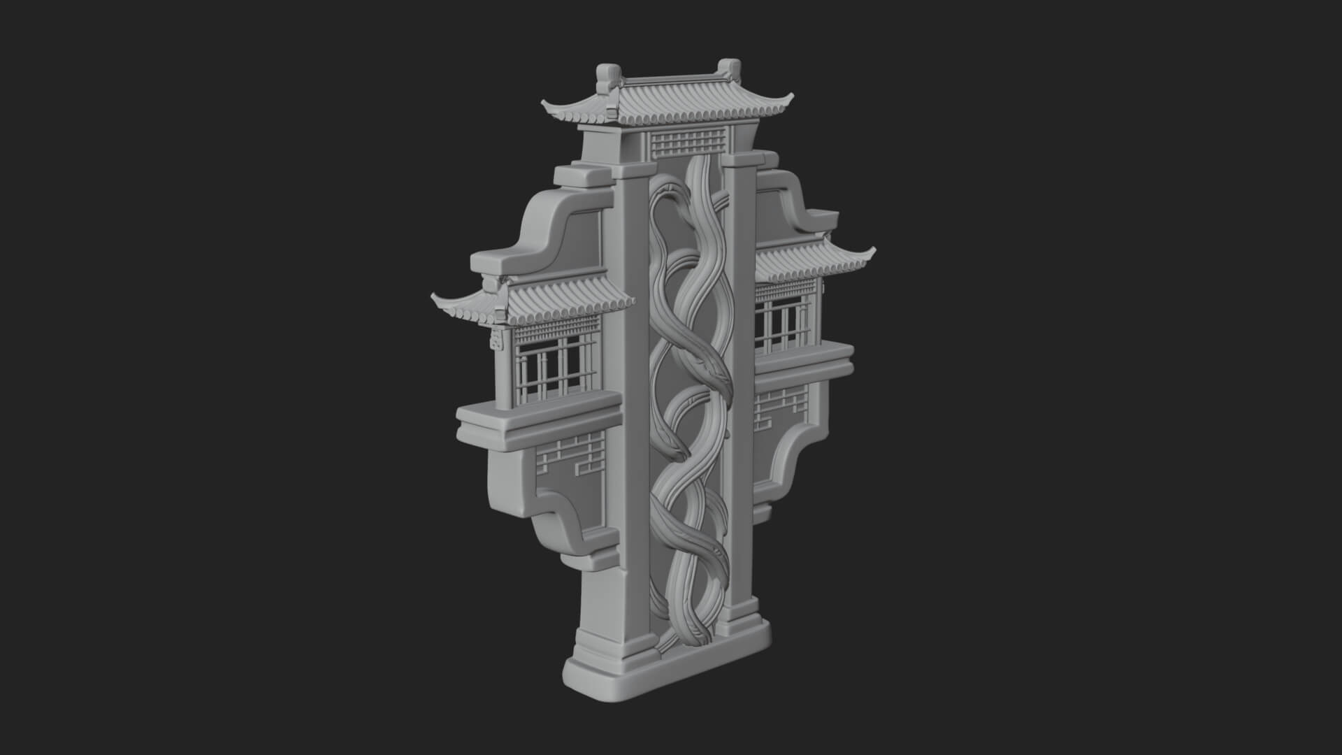 Tiered Pagoda Hall Temple Design 5 3D Print Model 3D Model