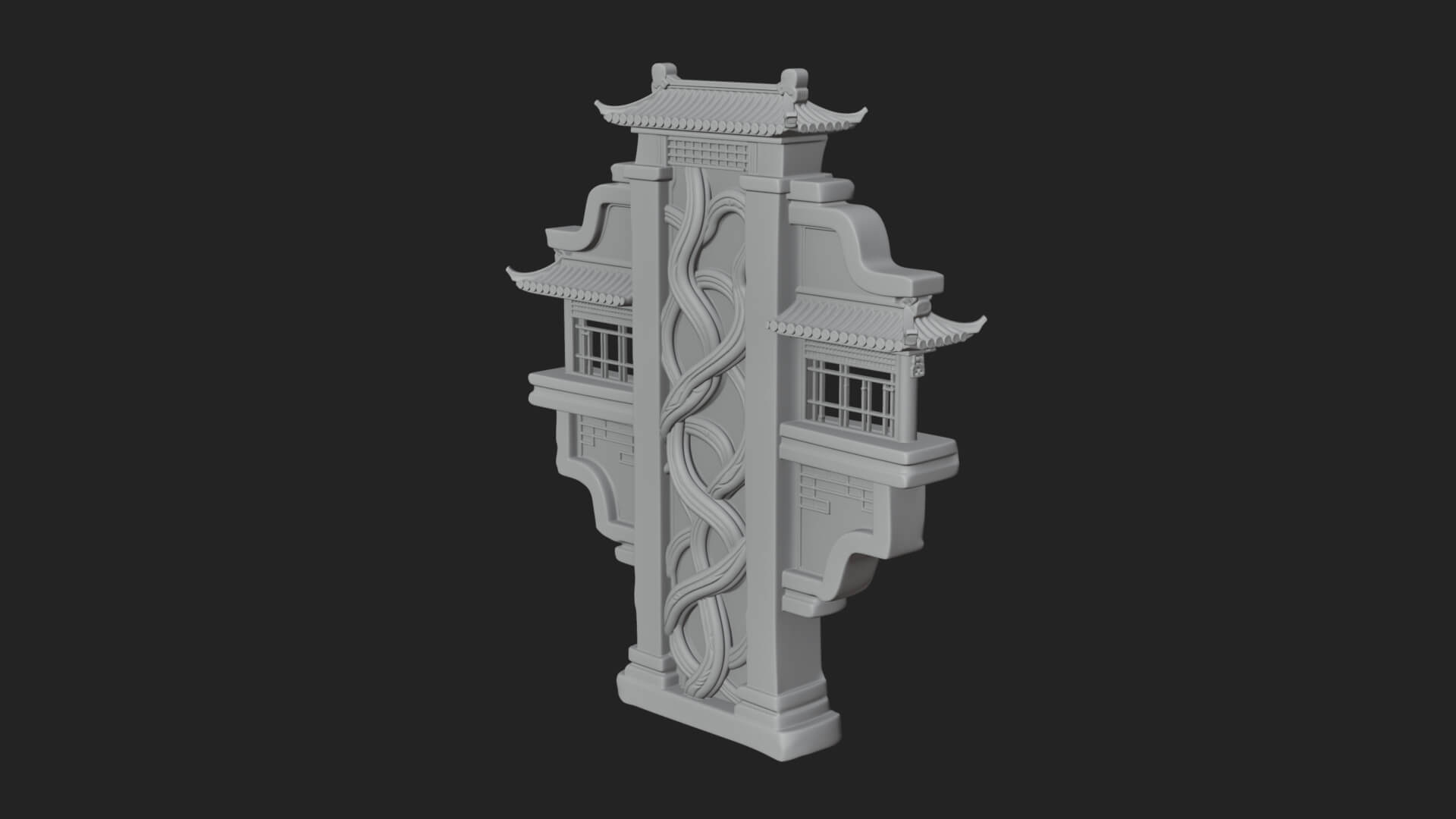 Tiered Pagoda Hall Temple Design 5 3D Print Model 3D Model