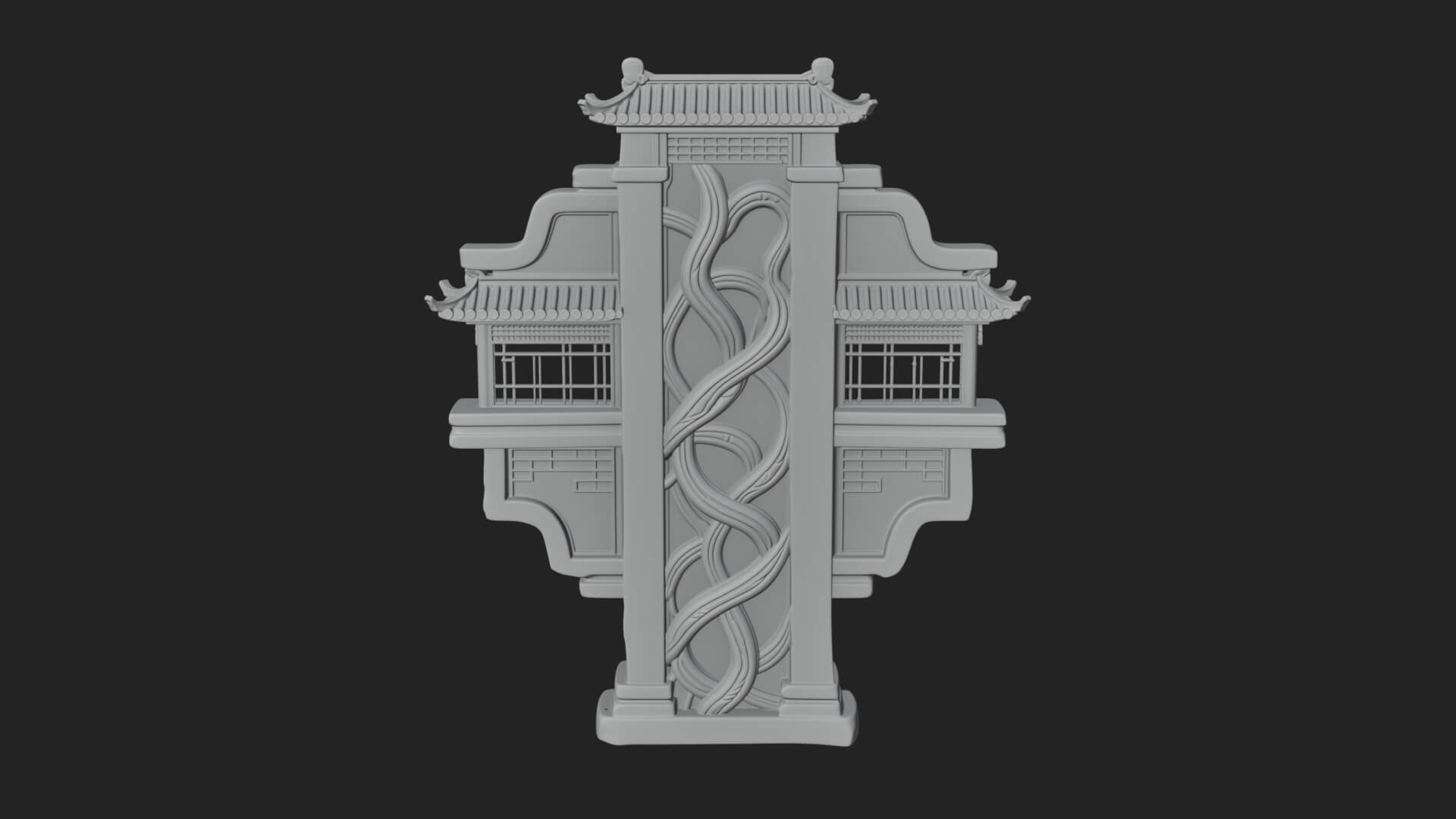 Tiered Pagoda Hall Temple Design 5 3D Print Model 3D Model