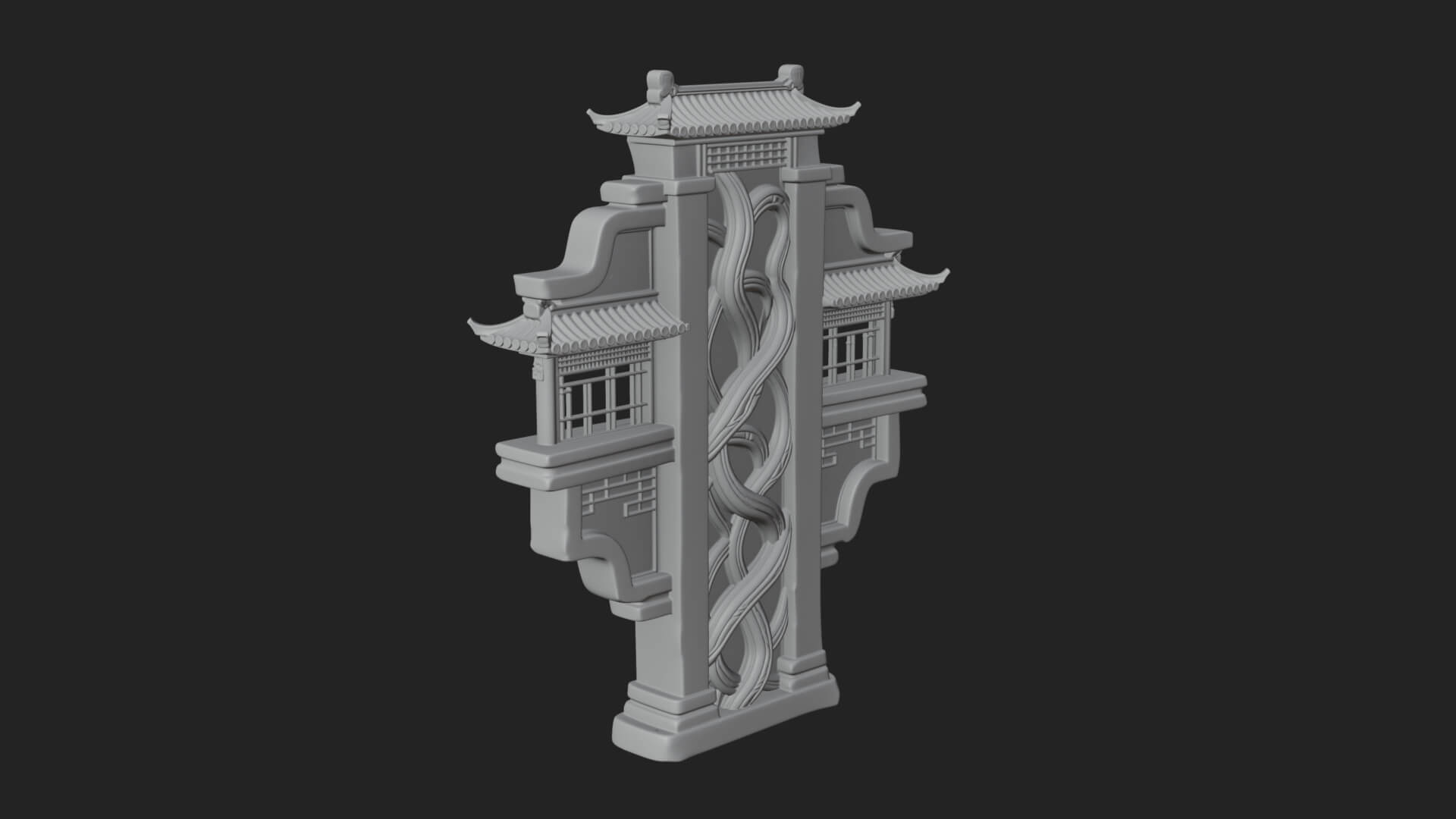 Tiered Pagoda Hall Temple Design 5 3D Print Model 3D Model