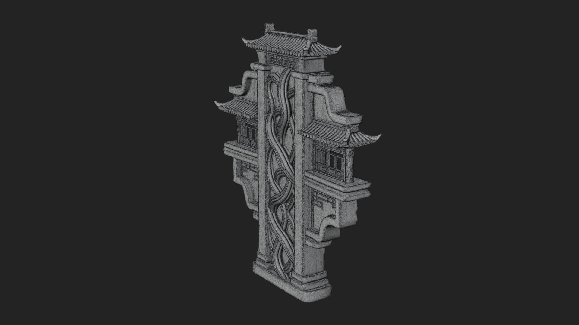 Tiered Pagoda Hall Temple Design 5 3D Print Model 3D Model