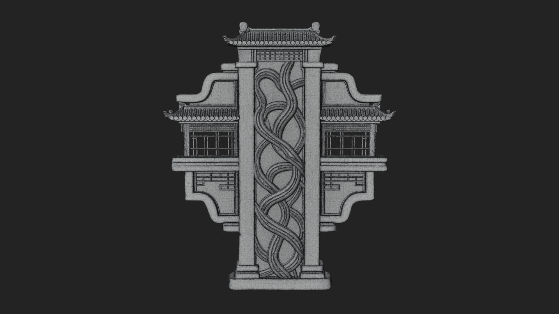 Tiered Pagoda Hall Temple Design 5 3D Print Model 3D Model