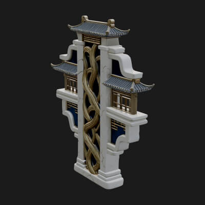 Tiered Pagoda Hall Temple Design 5 3D Print Model