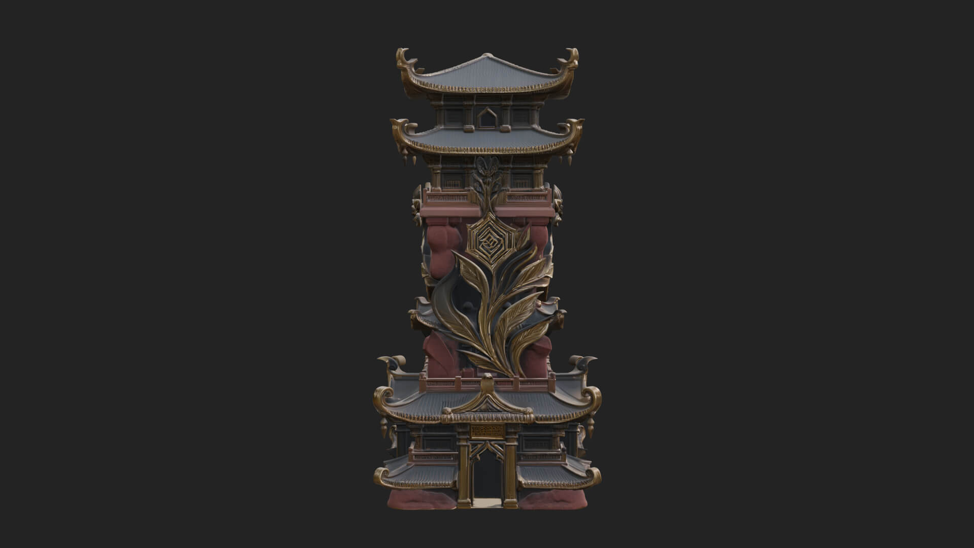 Tiered Pagoda Hall Temple Design 50 3D Print Model 3D Model