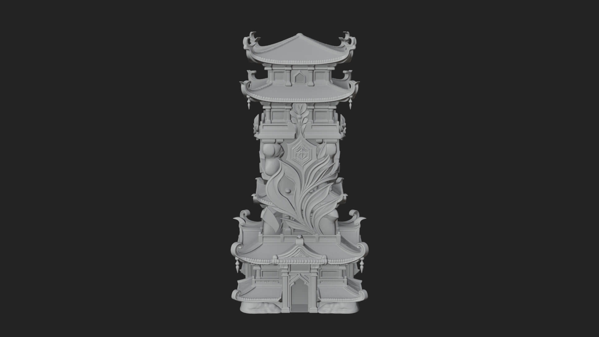 Tiered Pagoda Hall Temple Design 50 3D Print Model 3D Model