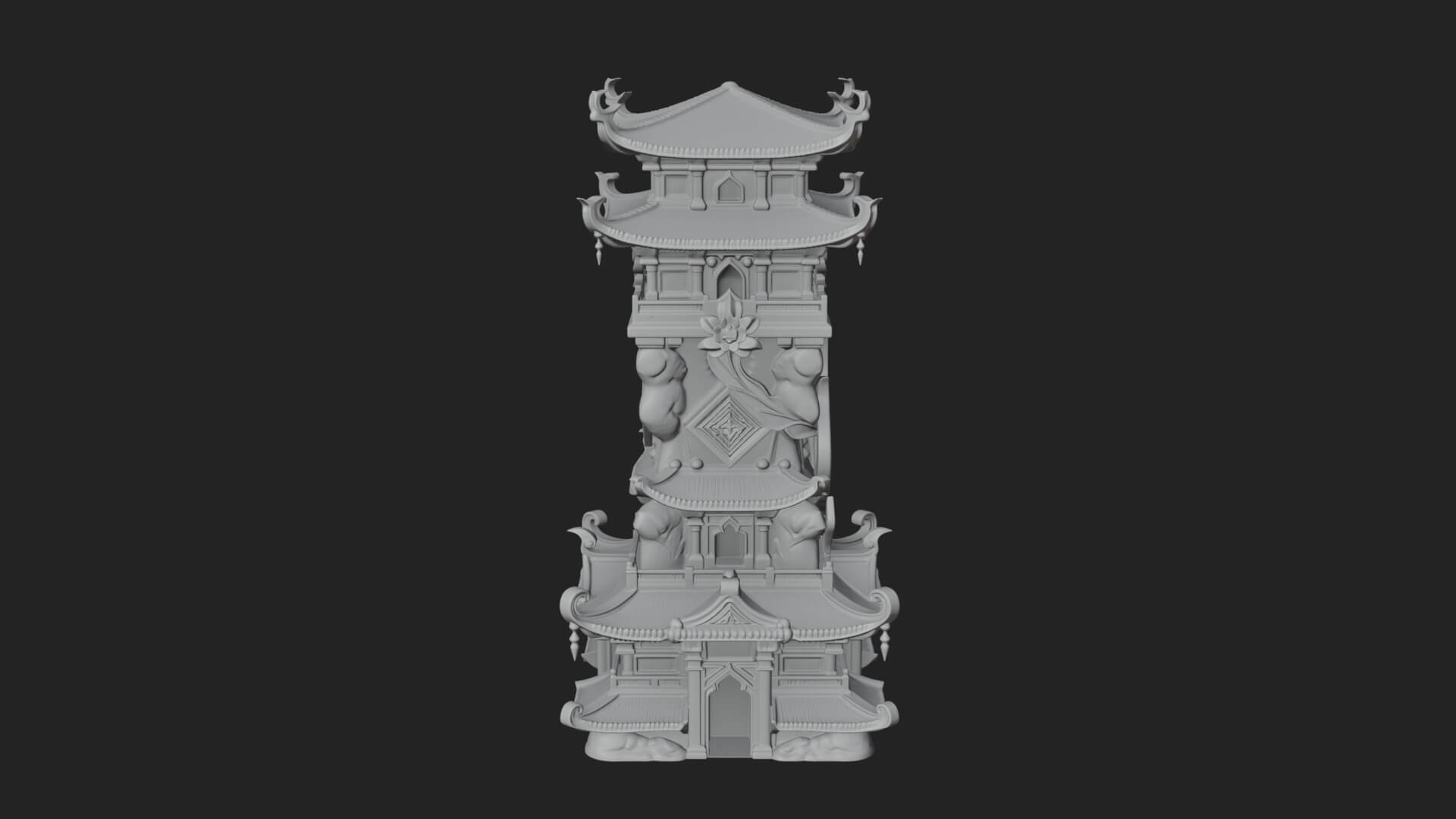 Tiered Pagoda Hall Temple Design 50 3D Print Model 3D Model