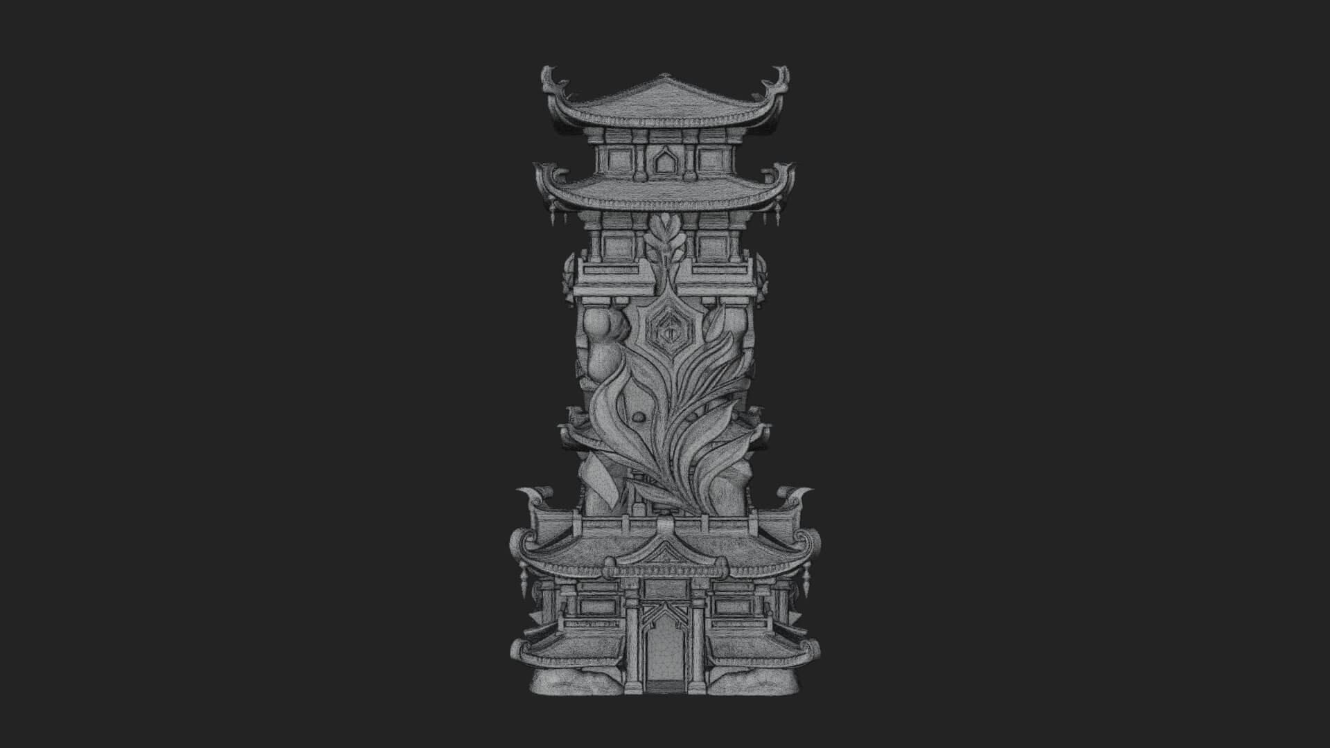 Tiered Pagoda Hall Temple Design 50 3D Print Model 3D Model