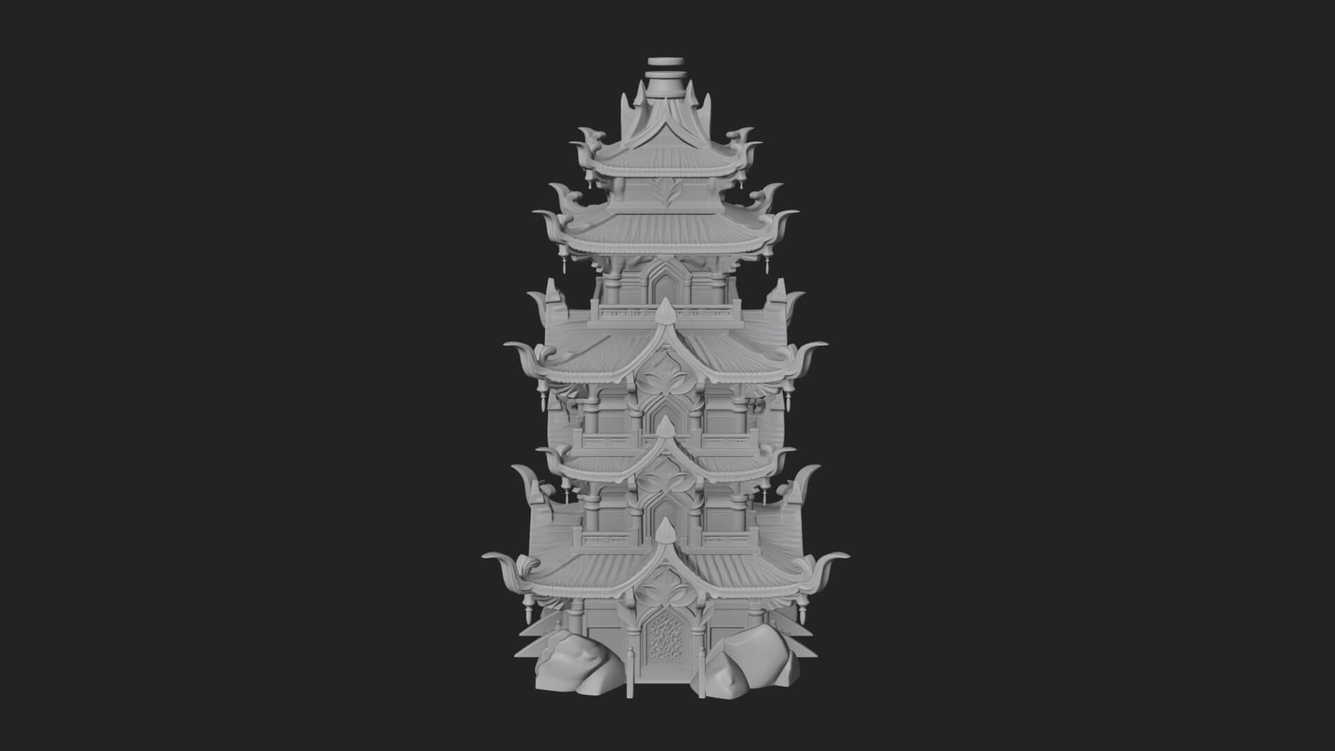 Tiered Pagoda Hall Temple Design 52 3D Print Model 3D Model