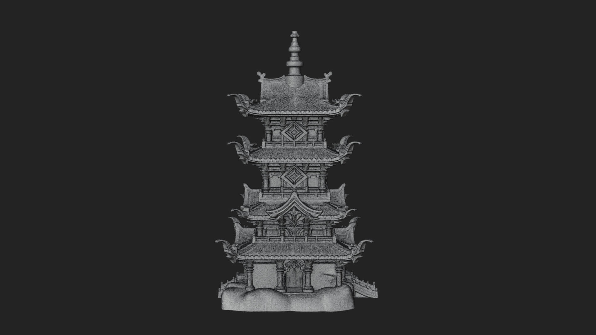 Tiered Pagoda Hall Temple Design 53 3D Print Model 3D Model