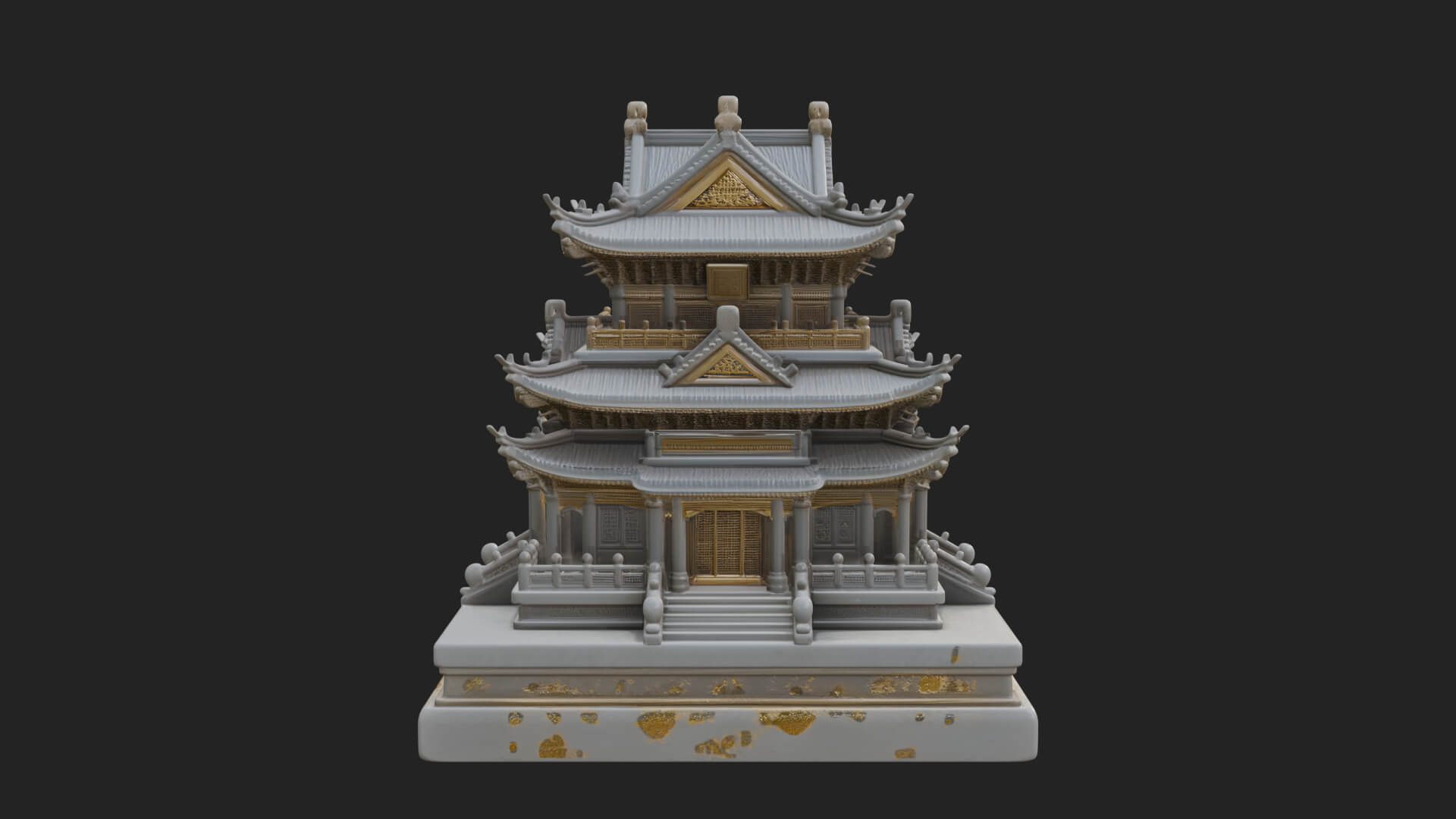 Tiered Pagoda Hall Temple Design 8 3D Print Model 3D Model