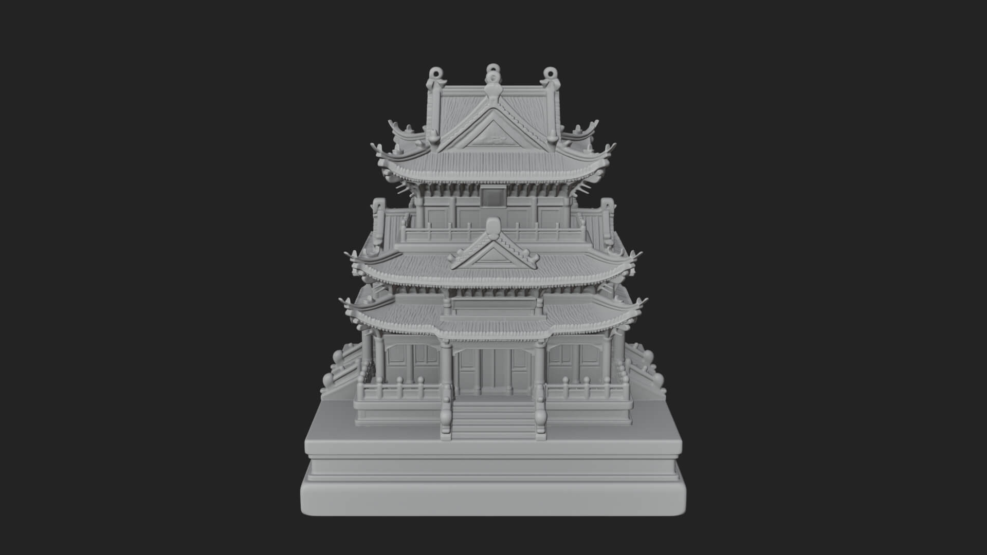 Tiered Pagoda Hall Temple Design 8 3D Print Model 3D Model