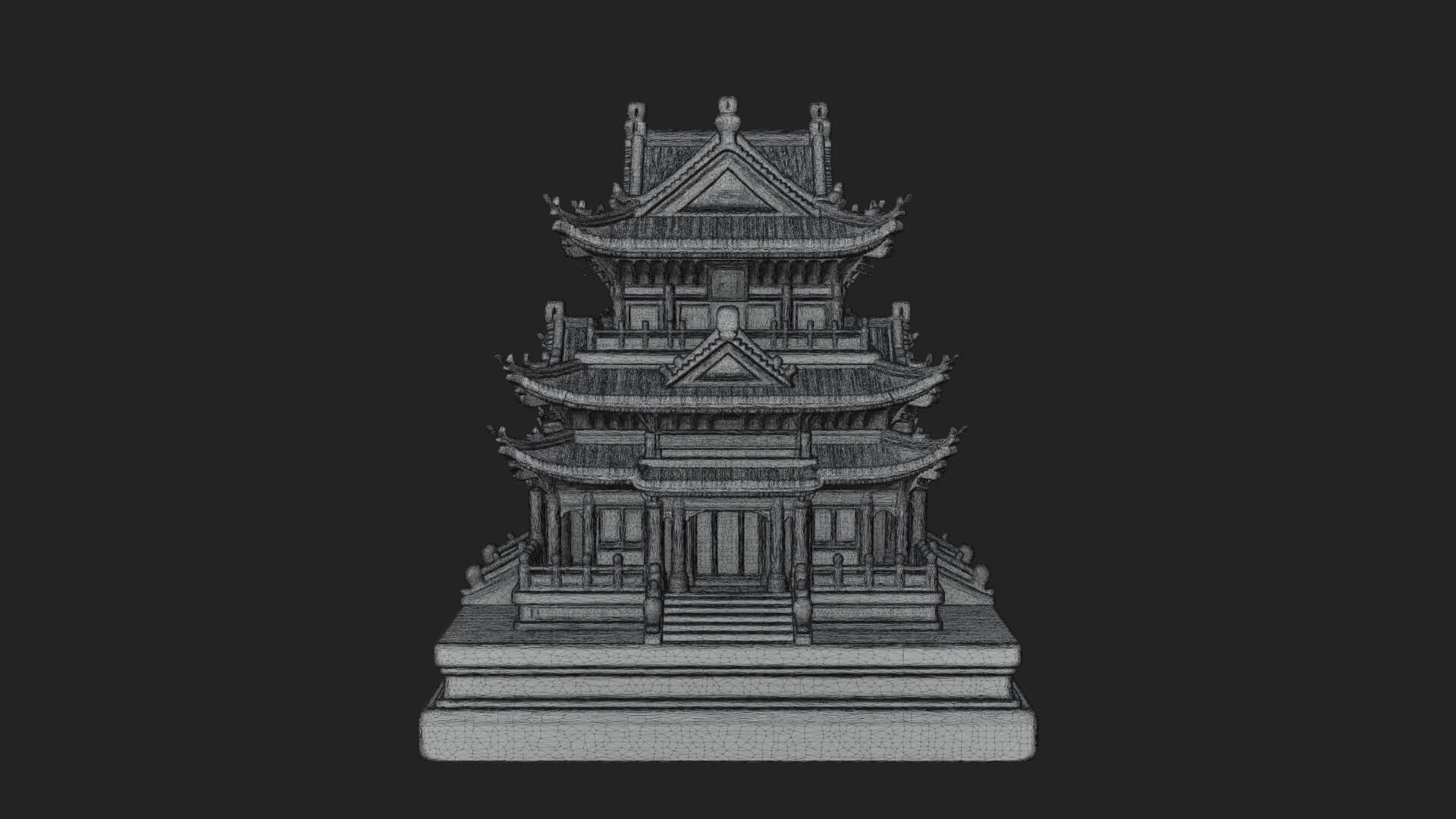 Tiered Pagoda Hall Temple Design 8 3D Print Model 3D Model
