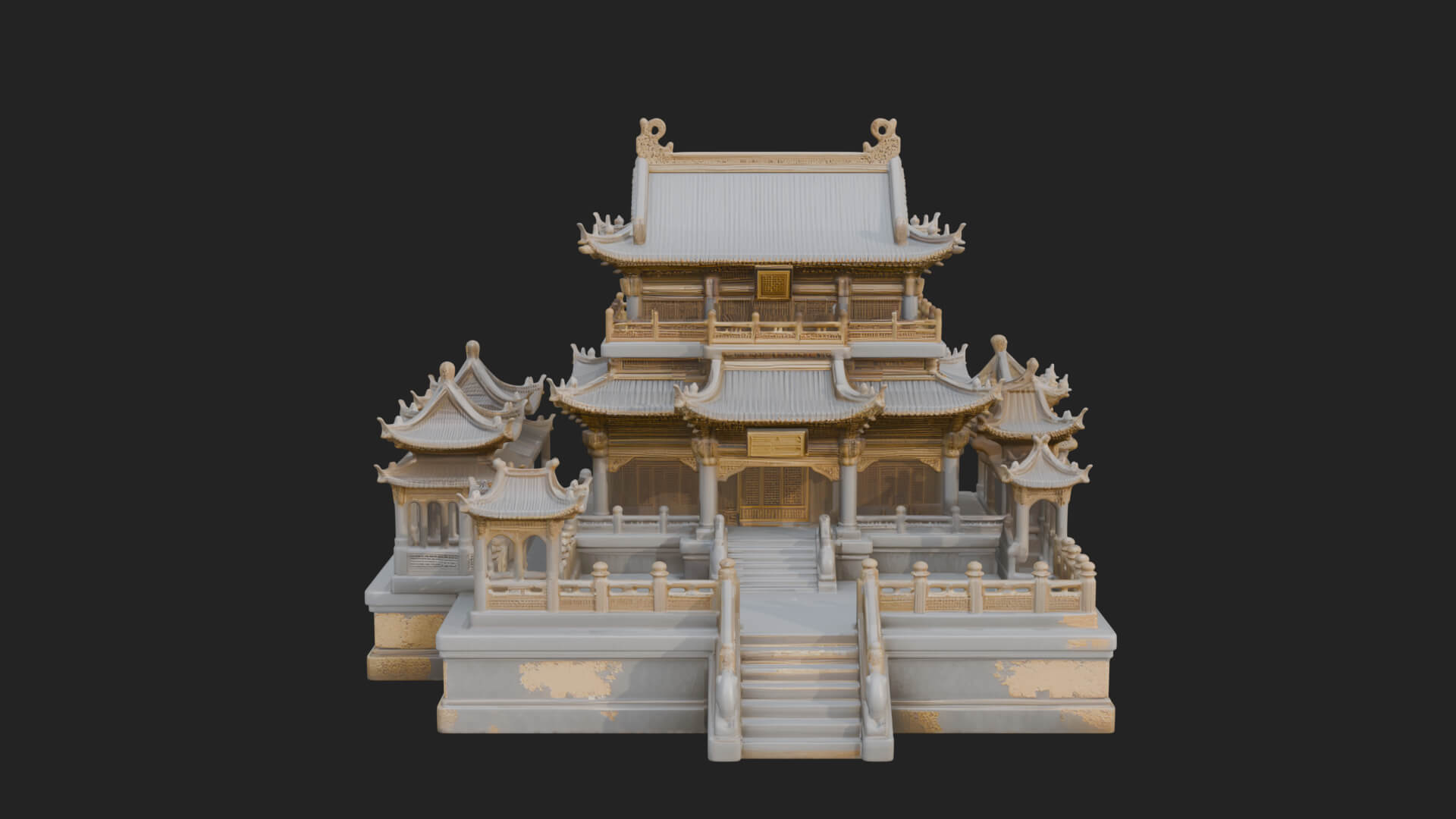Tiered Pagoda Hall Temple Design 9 3D Print Model 3D Model