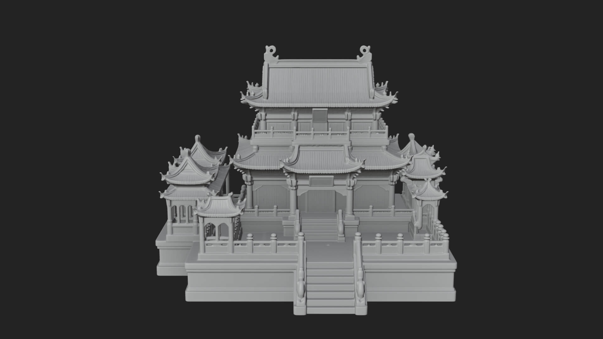Tiered Pagoda Hall Temple Design 9 3D Print Model 3D Model